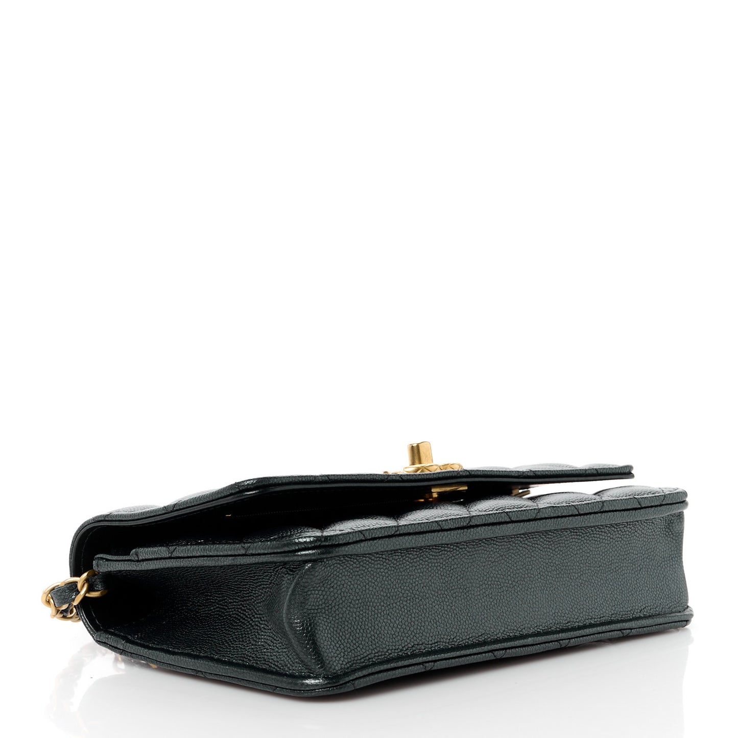Pearly Caviar Quilted Fit For You Wallet On Chain WOC Black