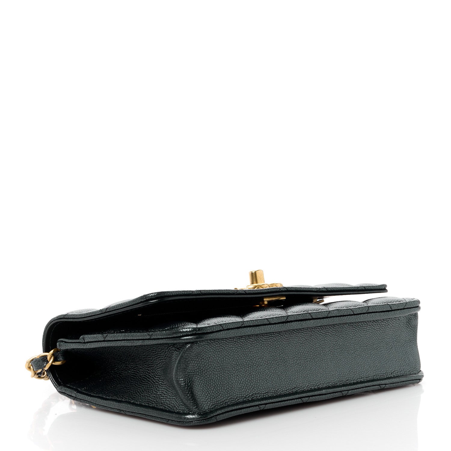 Chanel Pearly Caviar Quilted Fit For You Wallet On Chain WOC Black 4 of 12
