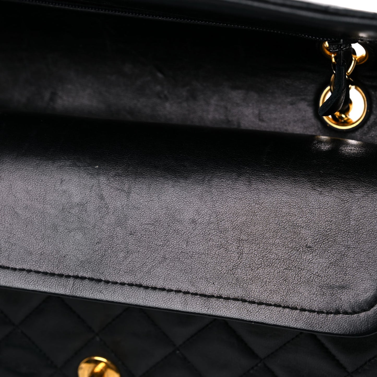 Lambskin Quilted Small Double Flap Black