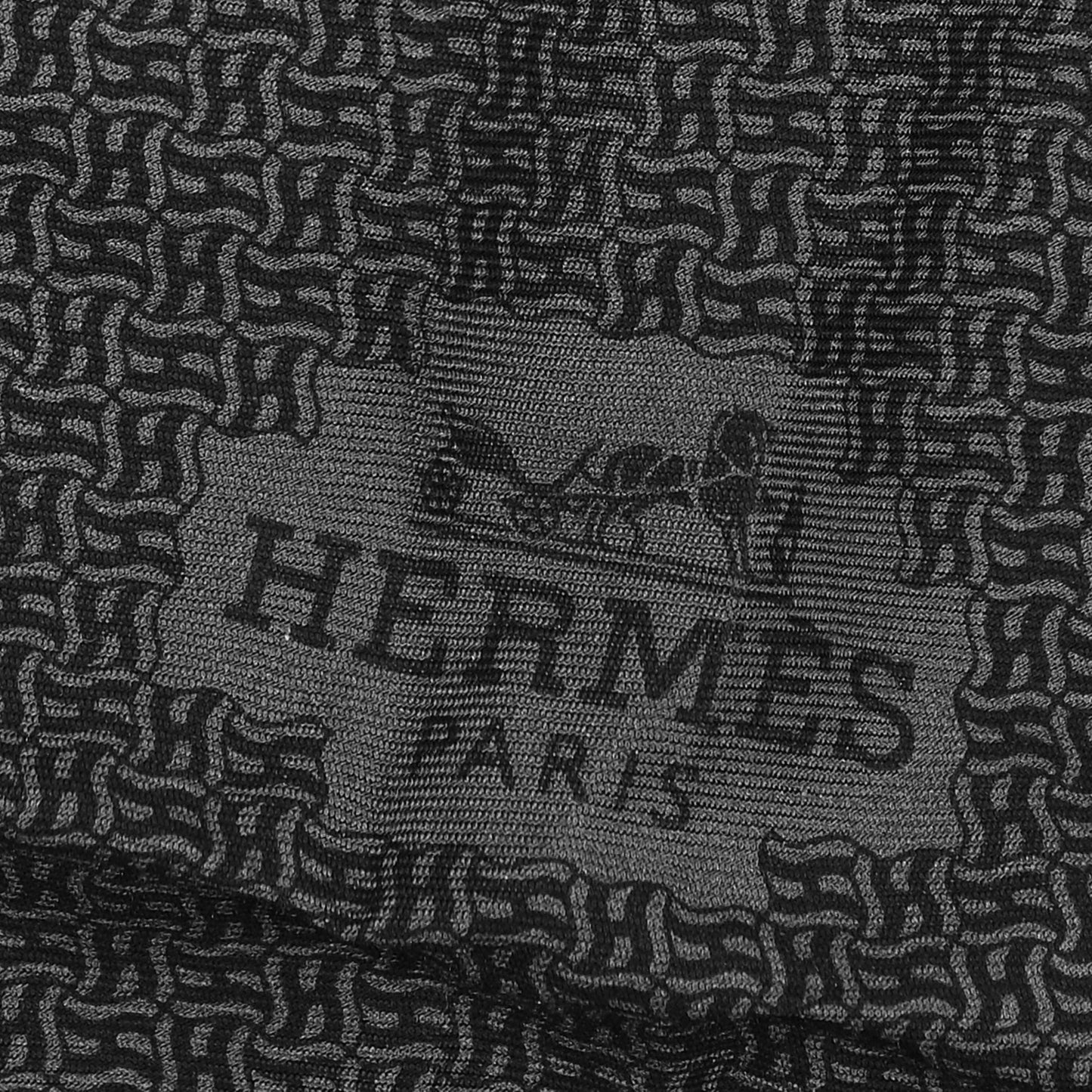 Silk Losange Scarf Black Grey
