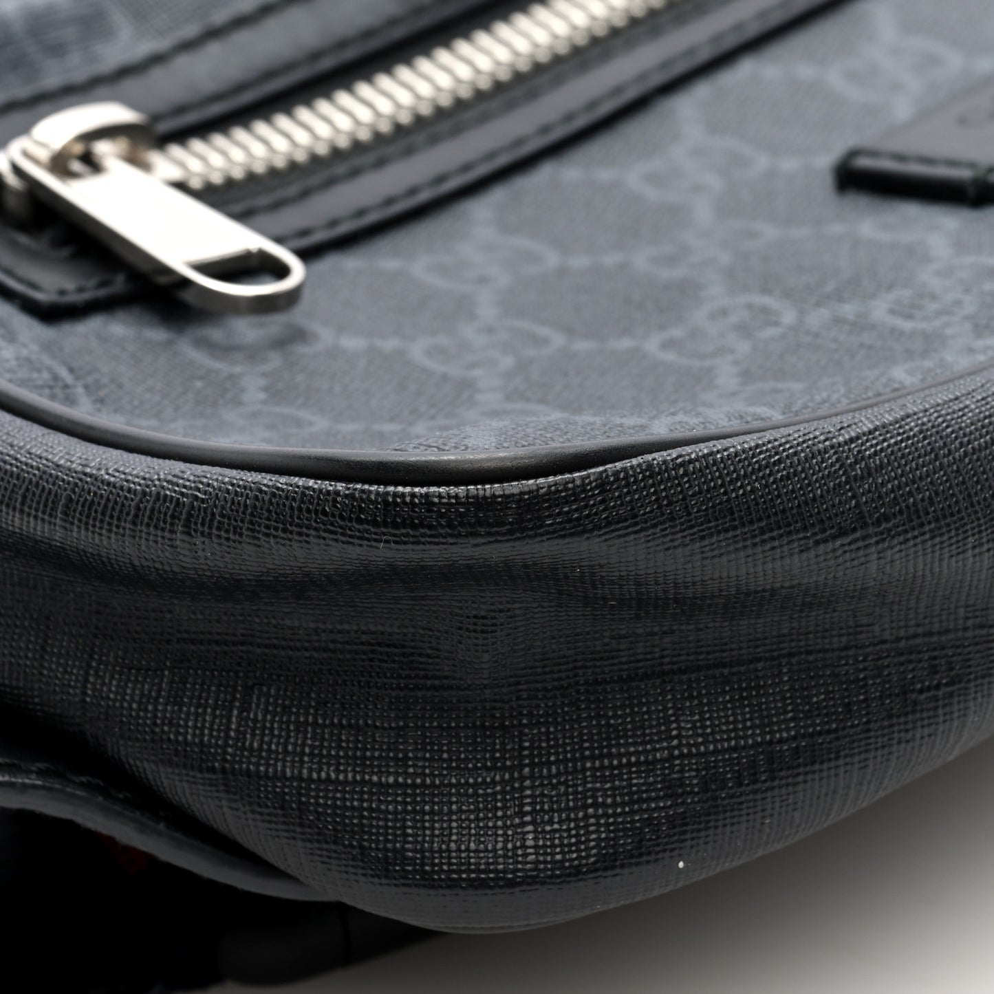 Soft GG Supreme Monogram Web Belt Bag Black Grey