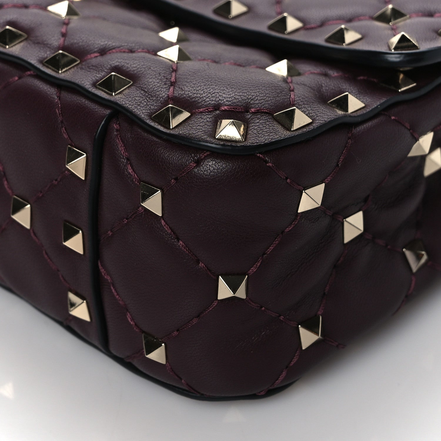 Valentino Garavani Lambskin Small Rockstud Spike Shoulder Bag Rubin 8 of 8