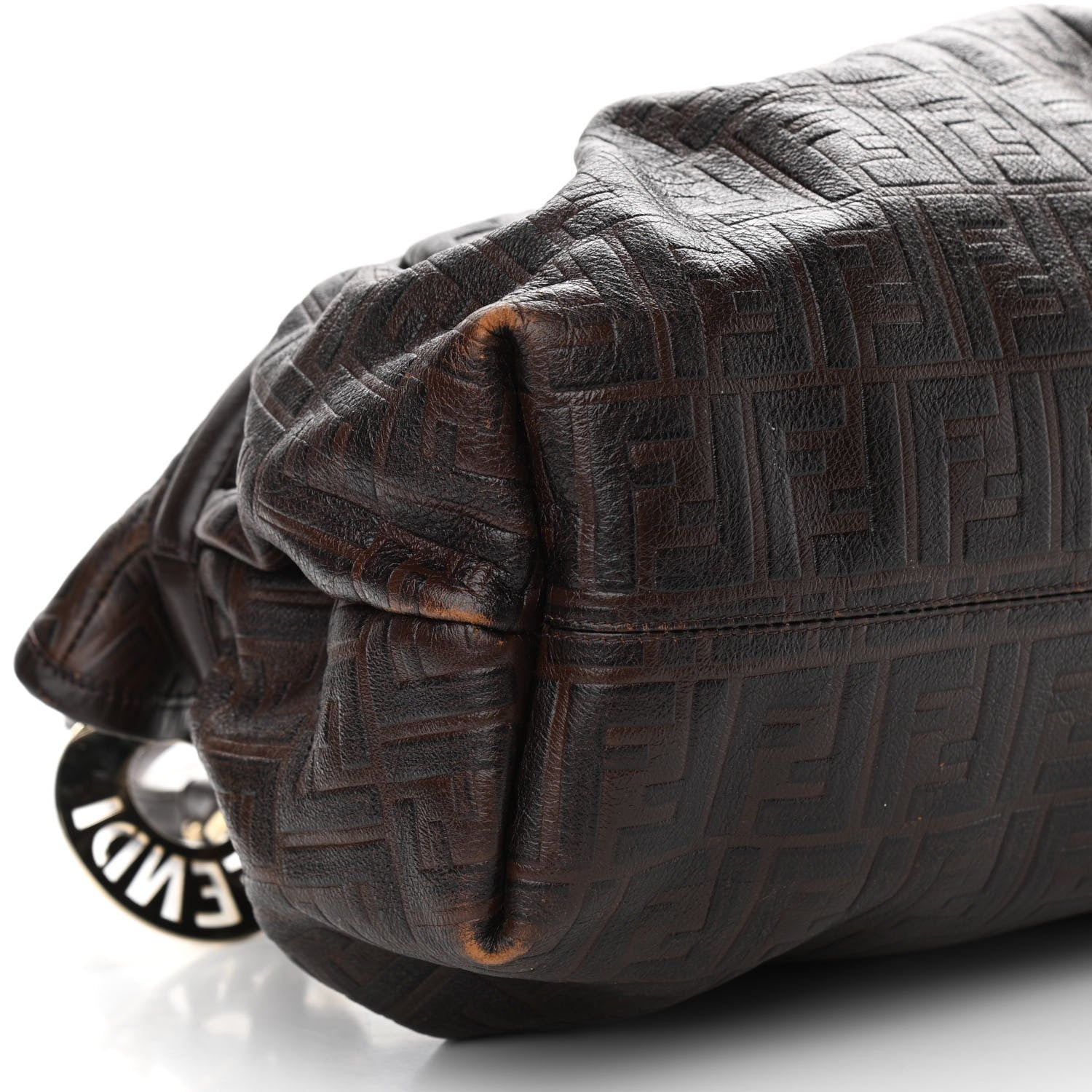 Fendi Calfskin FF Embossed Chef Shopper Tote Chocolate 8 of 15