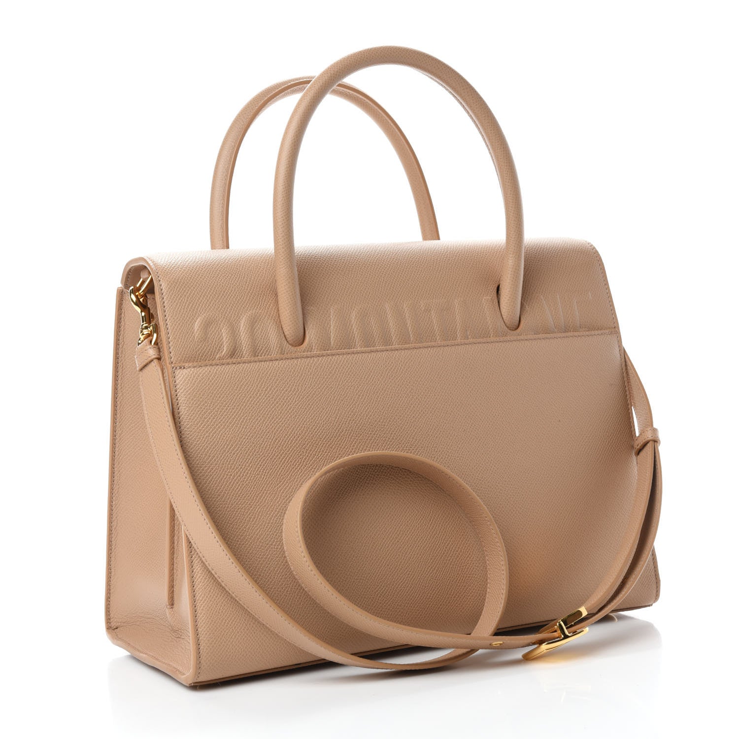 Christian Dior Grained Calfskin Large St. Honore Tote Beige 2 of 8