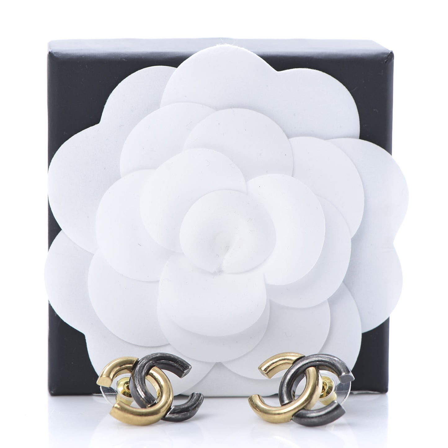 Metal CC Earrings Gold Ruthenium