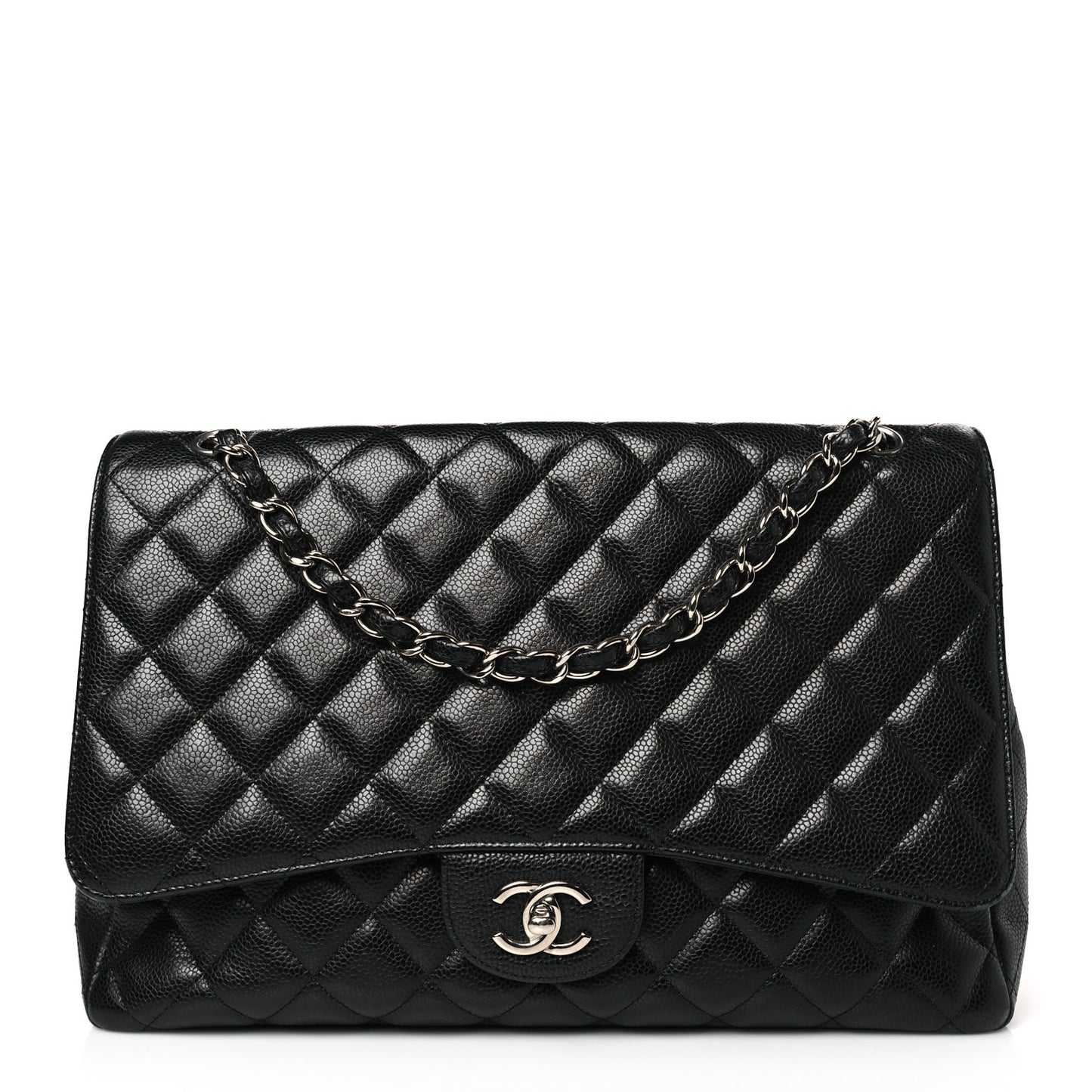 Caviar Quilted Maxi Single Flap Black
