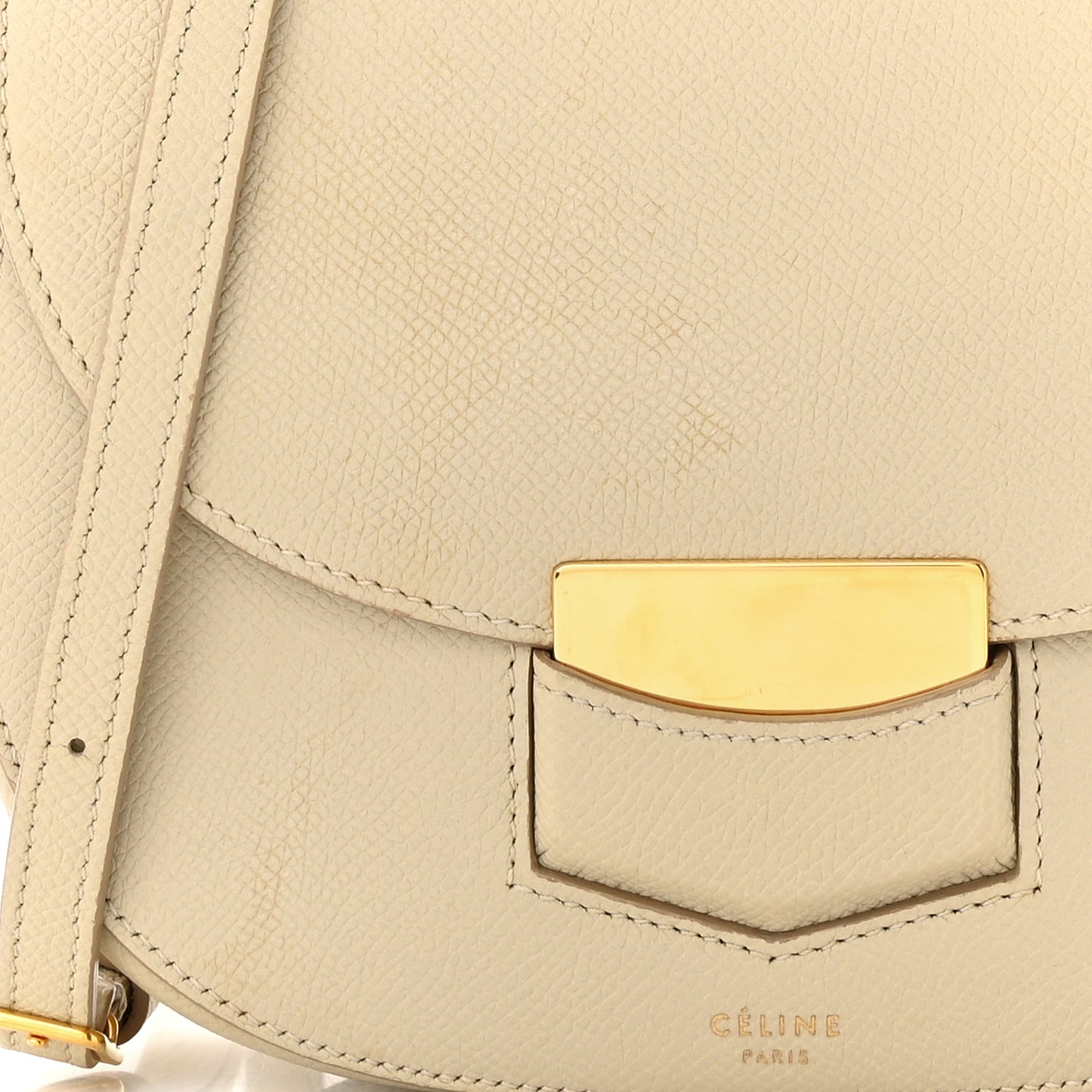 Grained Calfskin Small Trotteur Linen
