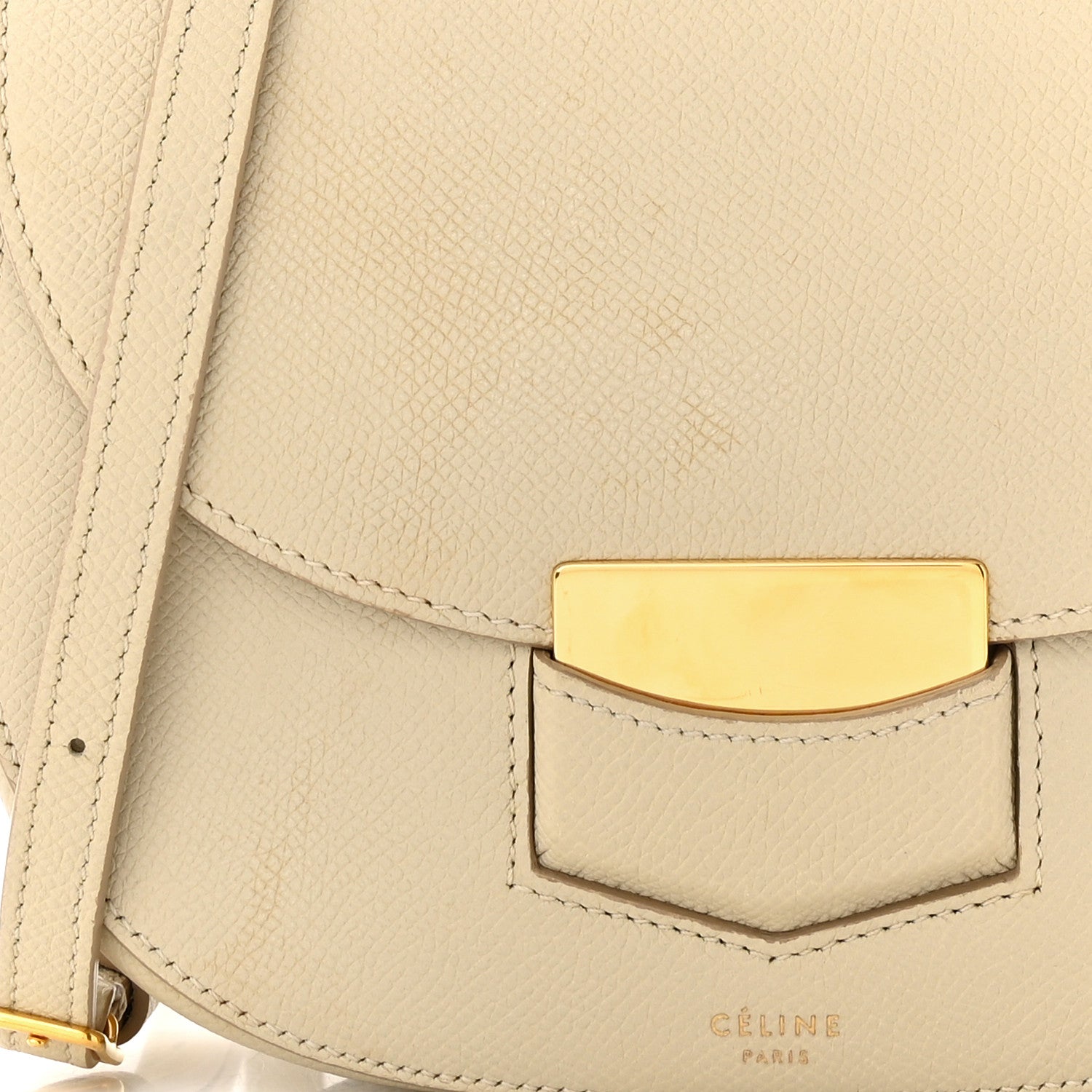 Celine Grained Calfskin Small Trotteur Linen 12 of 15