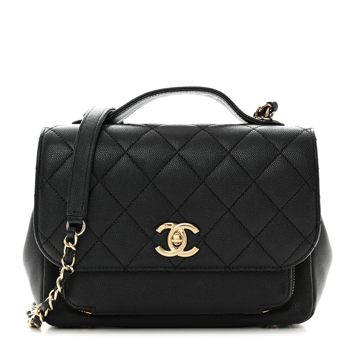 Caviar Quilted Small Business Affinity Flap Black