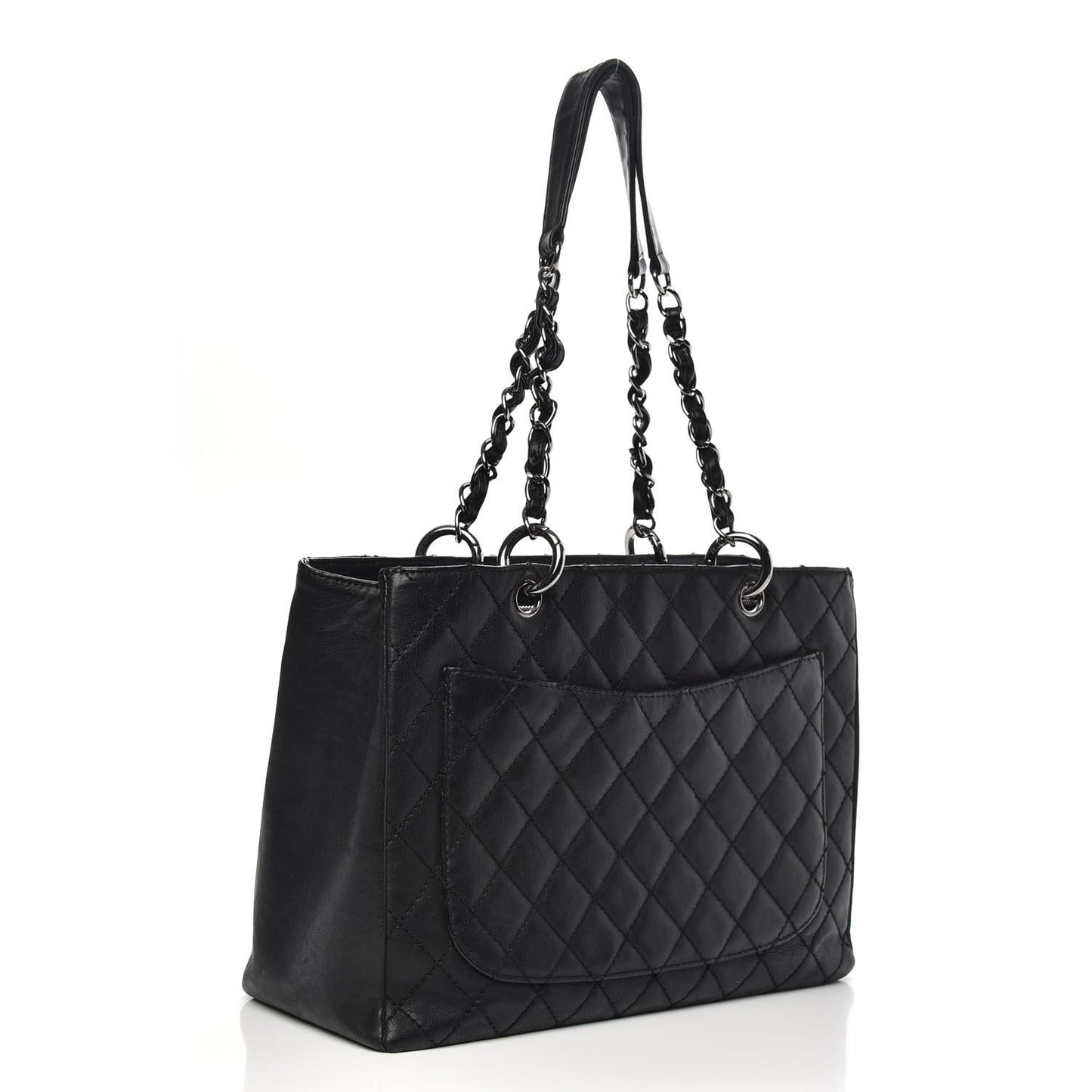 Calfskin Quilted Grand Shopping Tote GST Black
