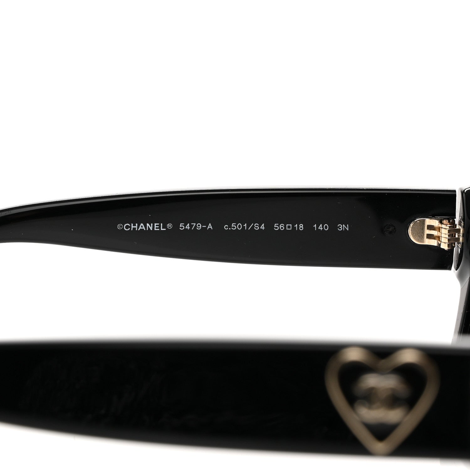 Chanel Acetate Square Heart Sunglasses 5479-A Black 7 of 8