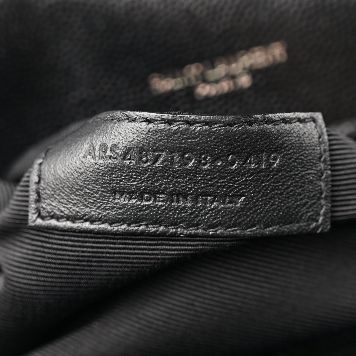 Grain De Poudre Textured Mixed Matelasse Large Triquilt Monogram Monochrome Satchel Black