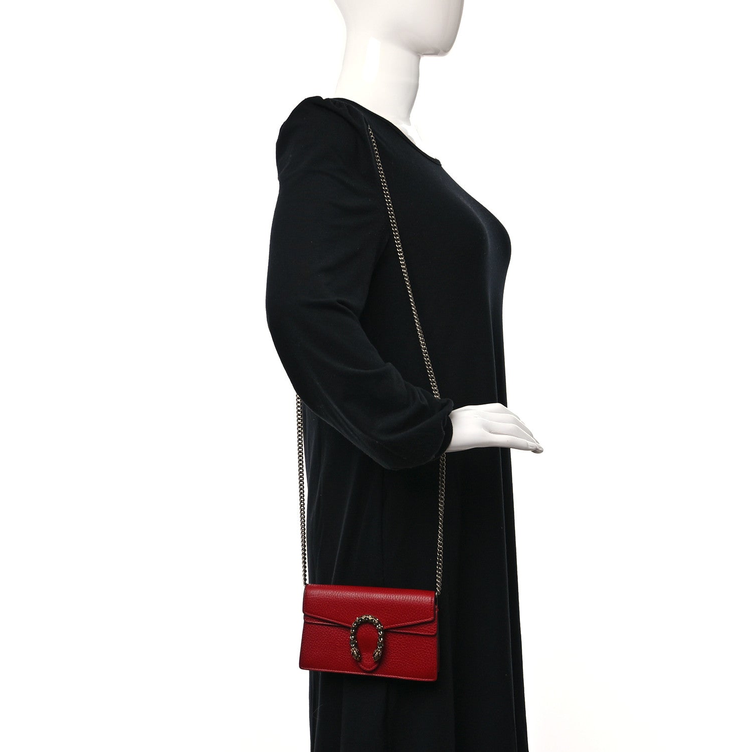 Gucci Calfskin Super Mini Dionysus Shoulder Bag Hibiscus Red 3 of 8