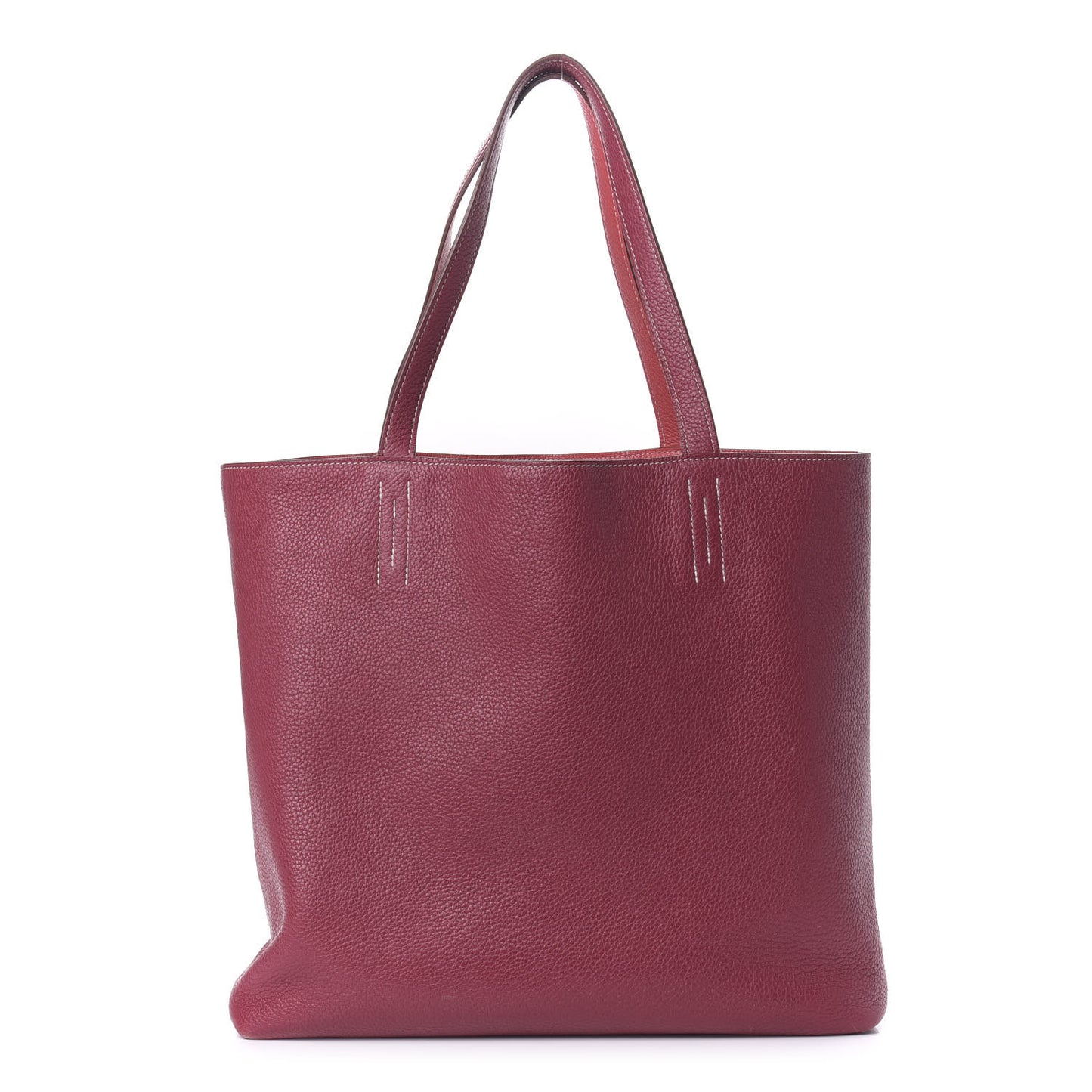 Taurillon Clemence Double Sens 36 Reversible Tote Rubis Bougainvillea