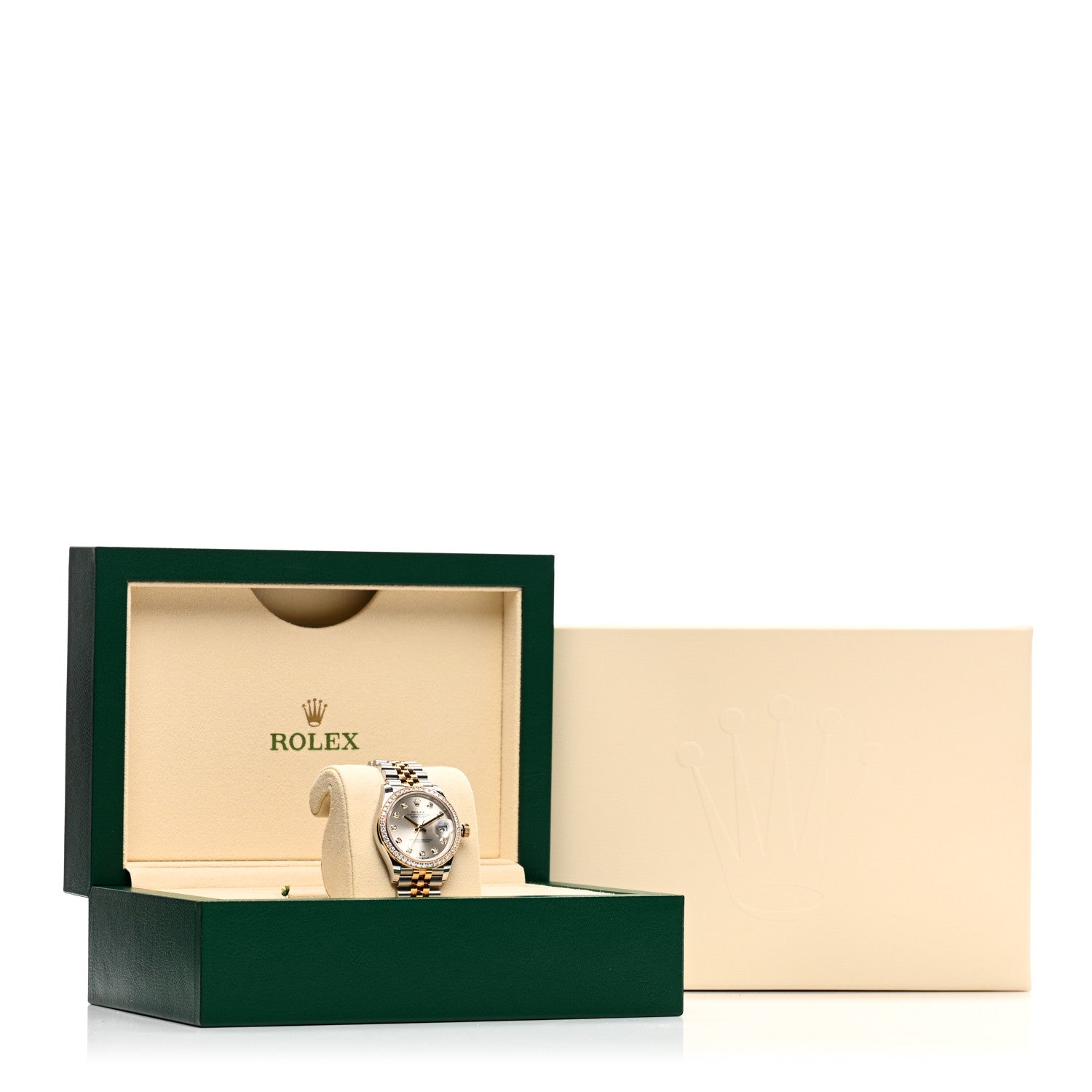 Rolex Stainless Steel 18K Yellow Gold Diamond Bezel 31mm Oyster Perpetual Datejust Watch Silver 278383RBR 5 of 5