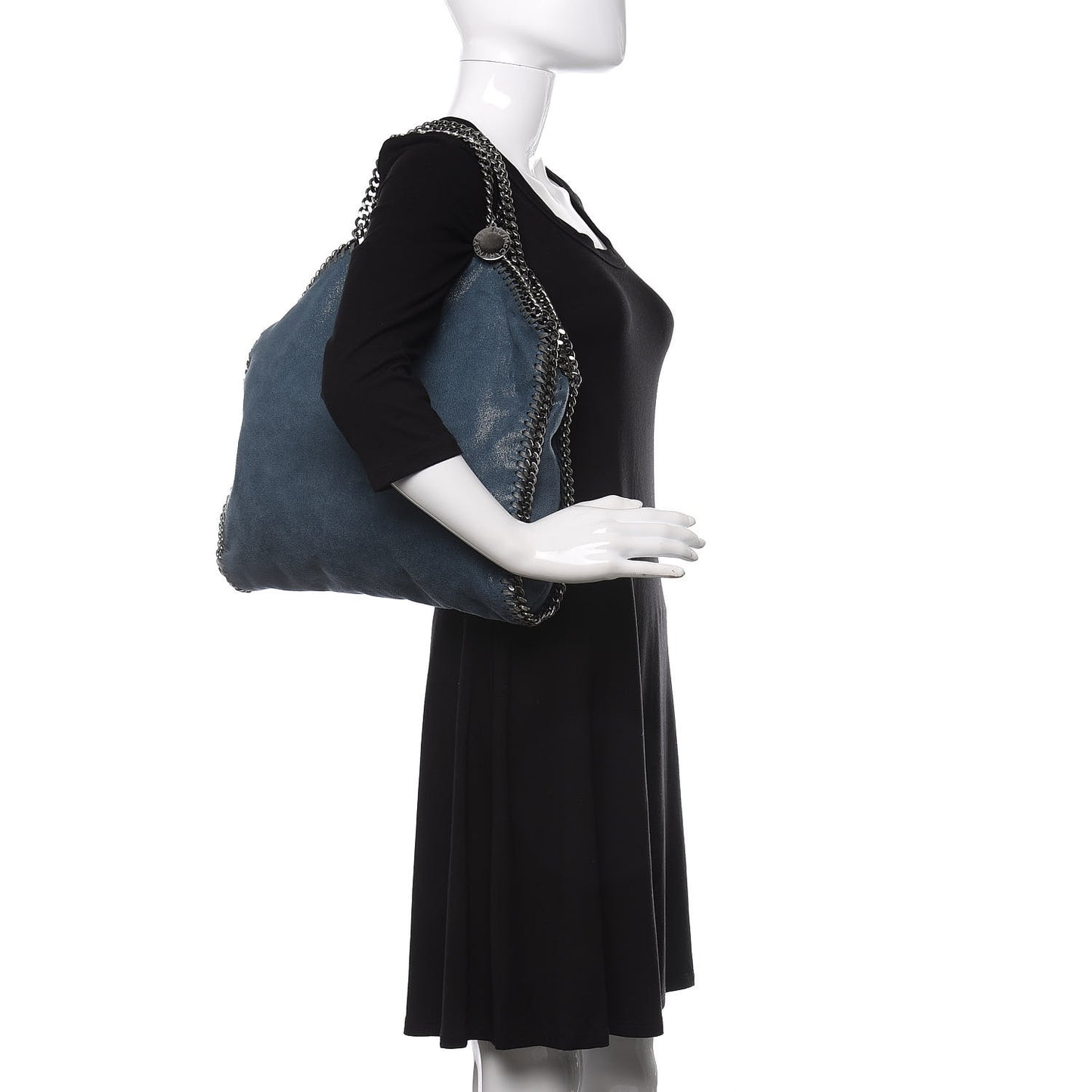 Shaggy Deer Falabella Fold Over Tote Blue