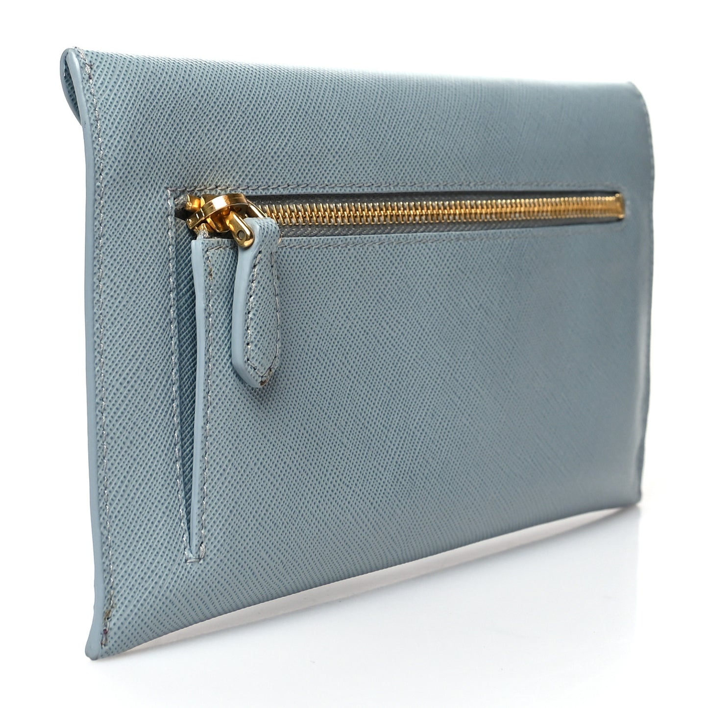 Saffiano Metal Envelope Wallet Cornflower Blue