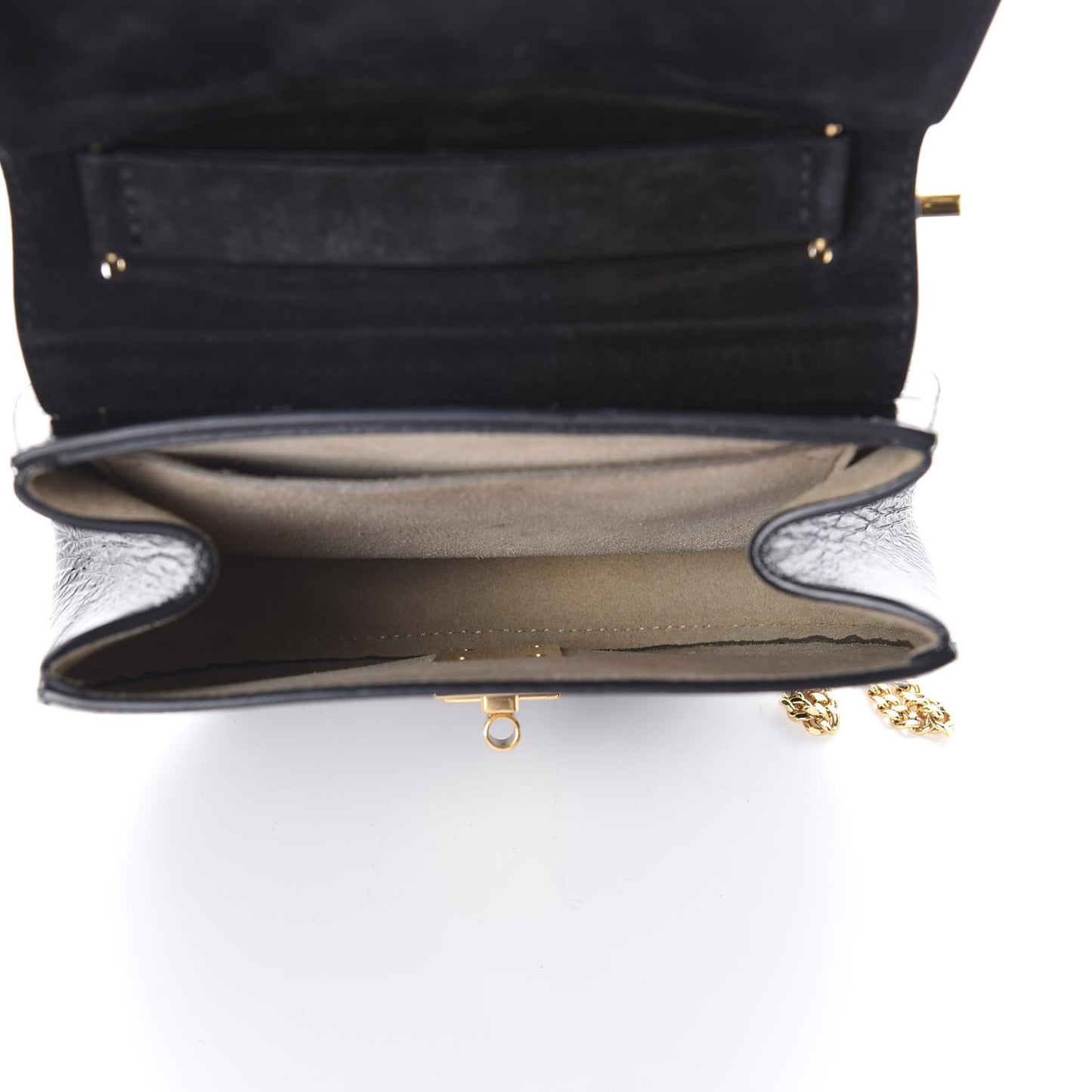 Grained Patent Mini Drew Shoulder Bag Black