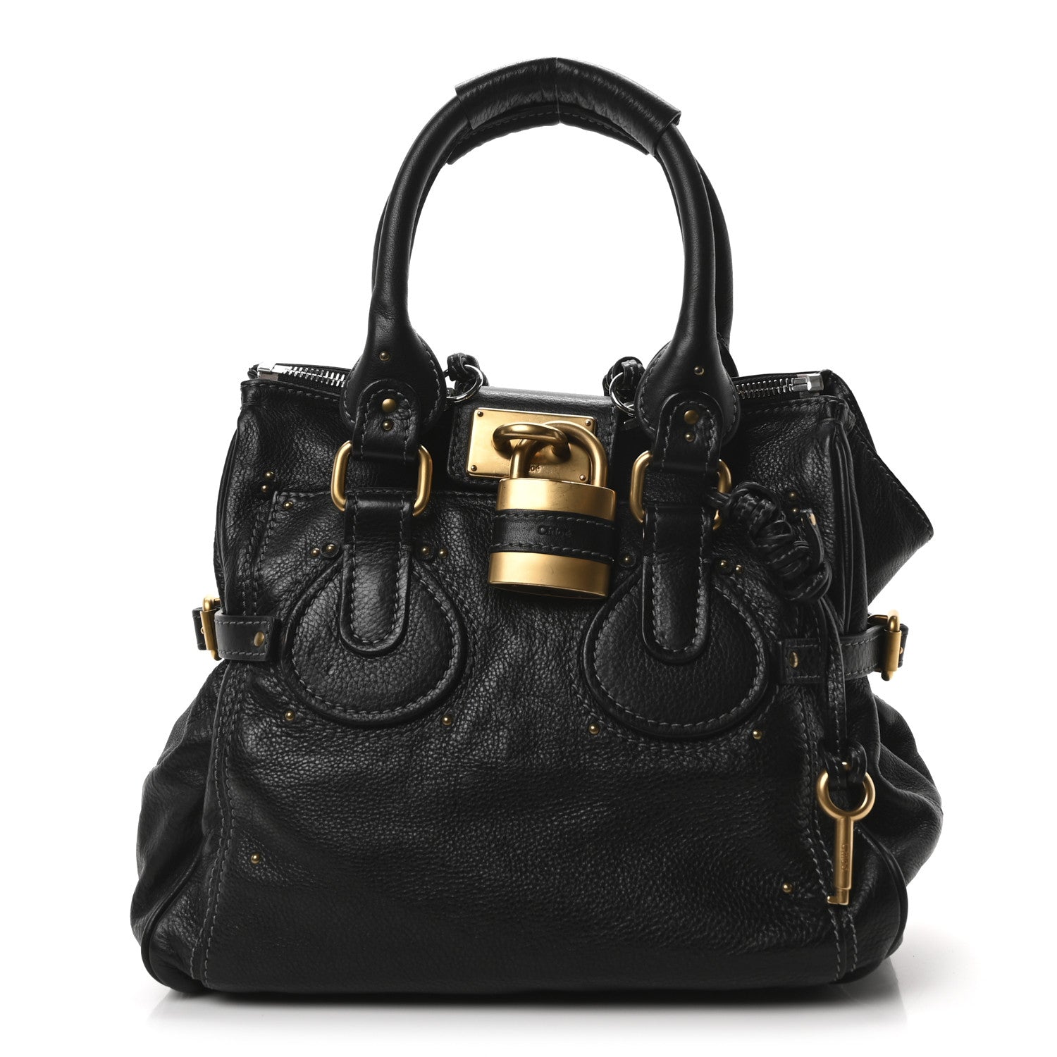 Chloe Grained Calfskin Paddington Tote Black 1733808 – FASHIONPHILE