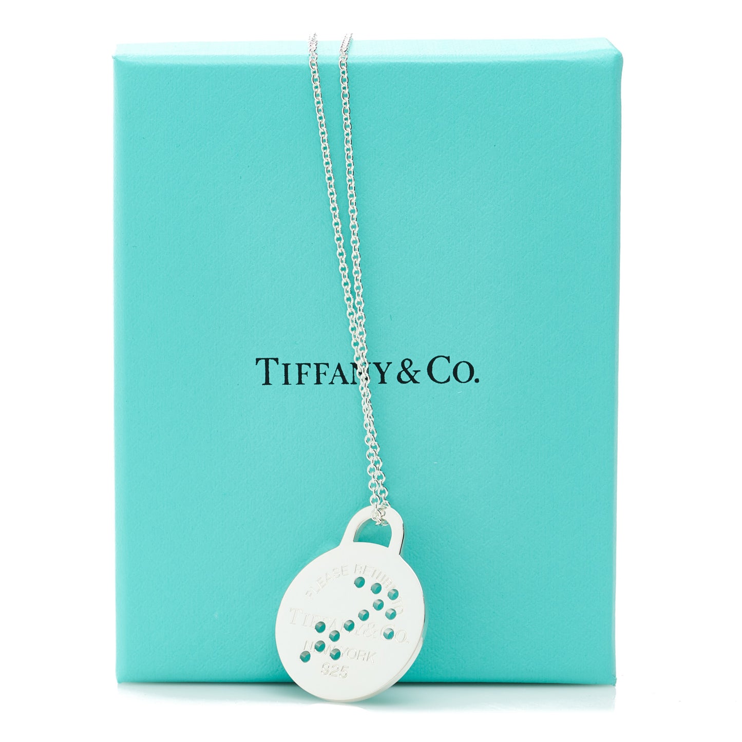 Sterling Silver Return to Tiffany Zodiac Sagittarius Round Tag Pendant Necklace