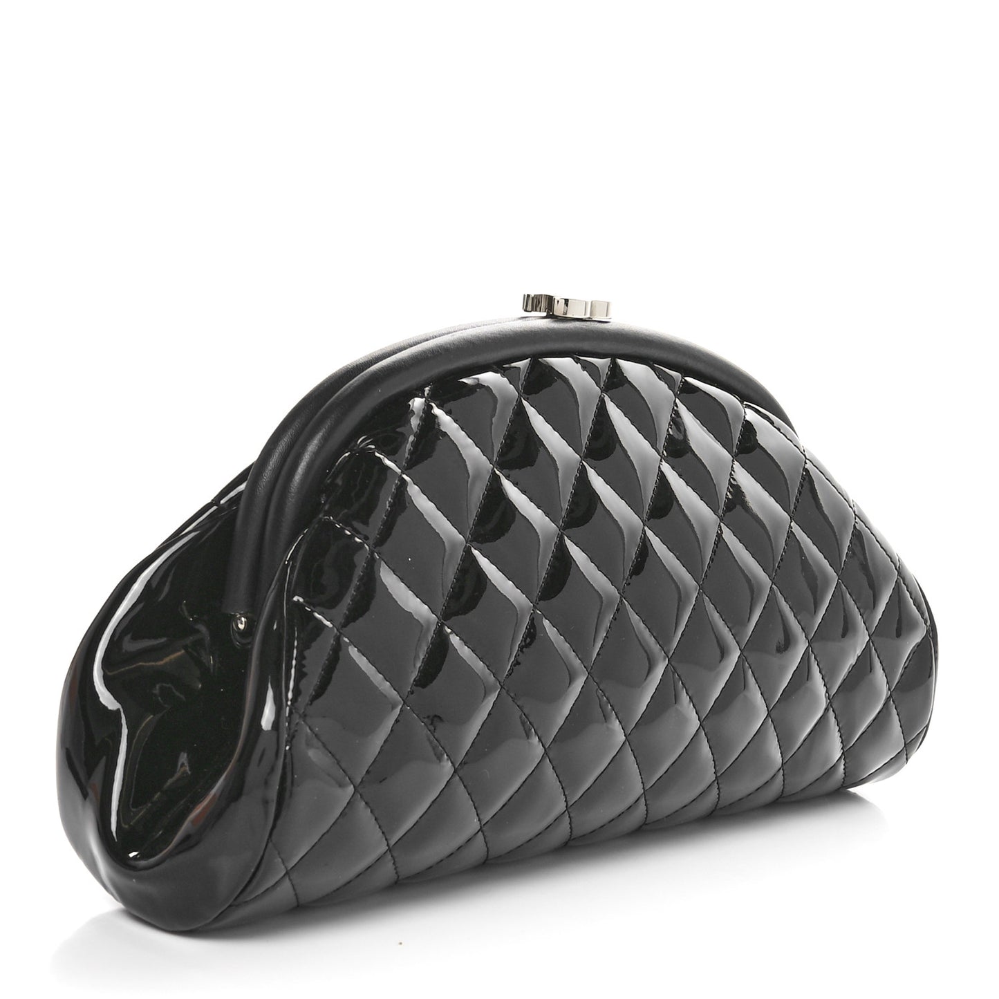 Patent Quilted Timeless Clutch Black