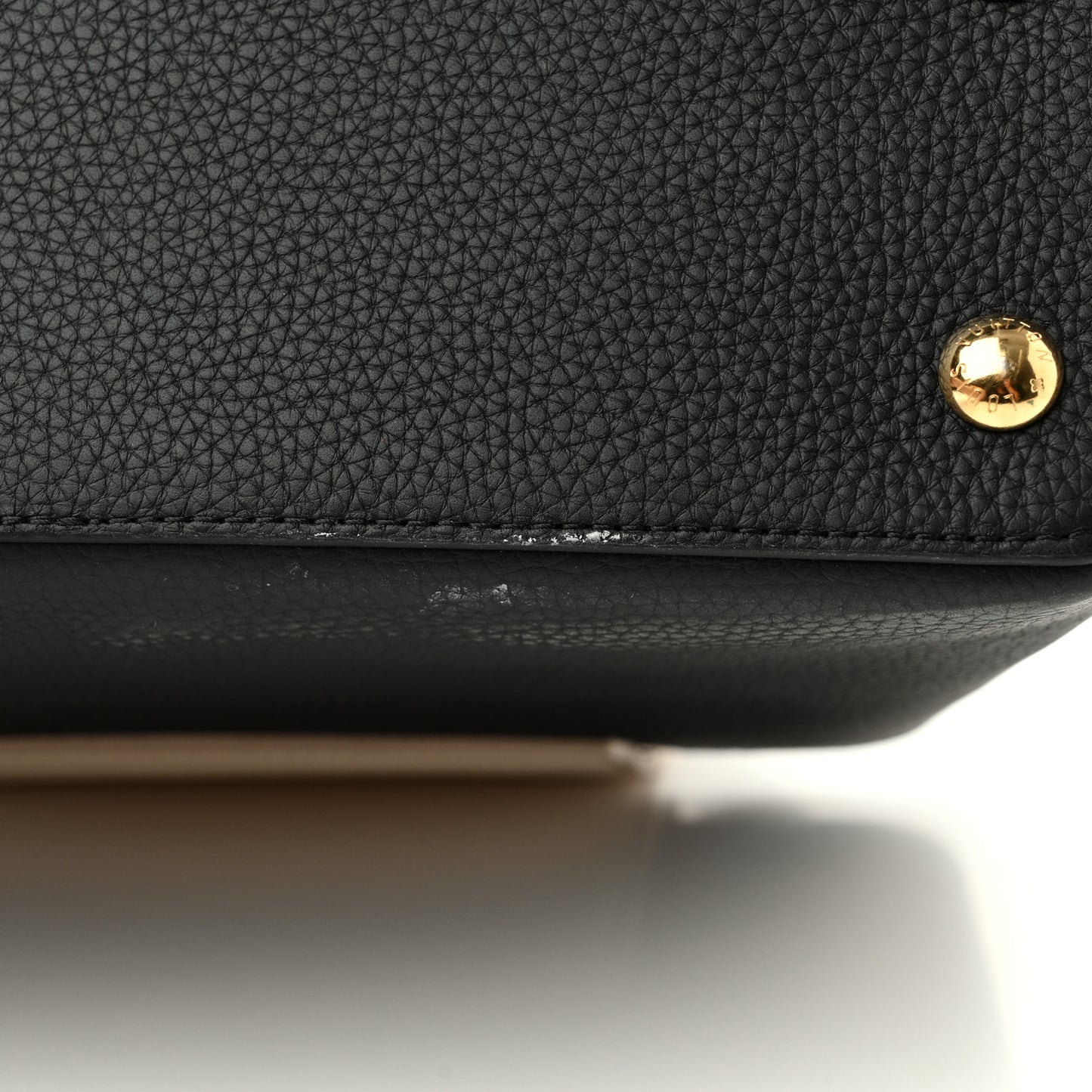 Taurillon Flower Chain Capucines MM Black Galet Gray Pearly Cream