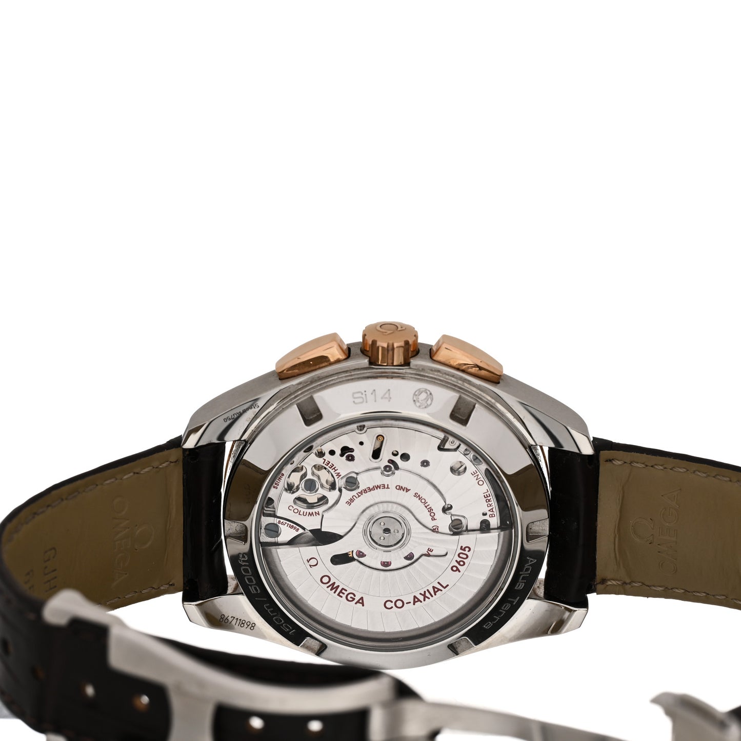 Stainless Steel 18K Red Gold Alligator 43mm Seamaster Aqua Terra 150m Co-Axial GMT Chronograph Automatic Watch 231.23.43.52.06.001