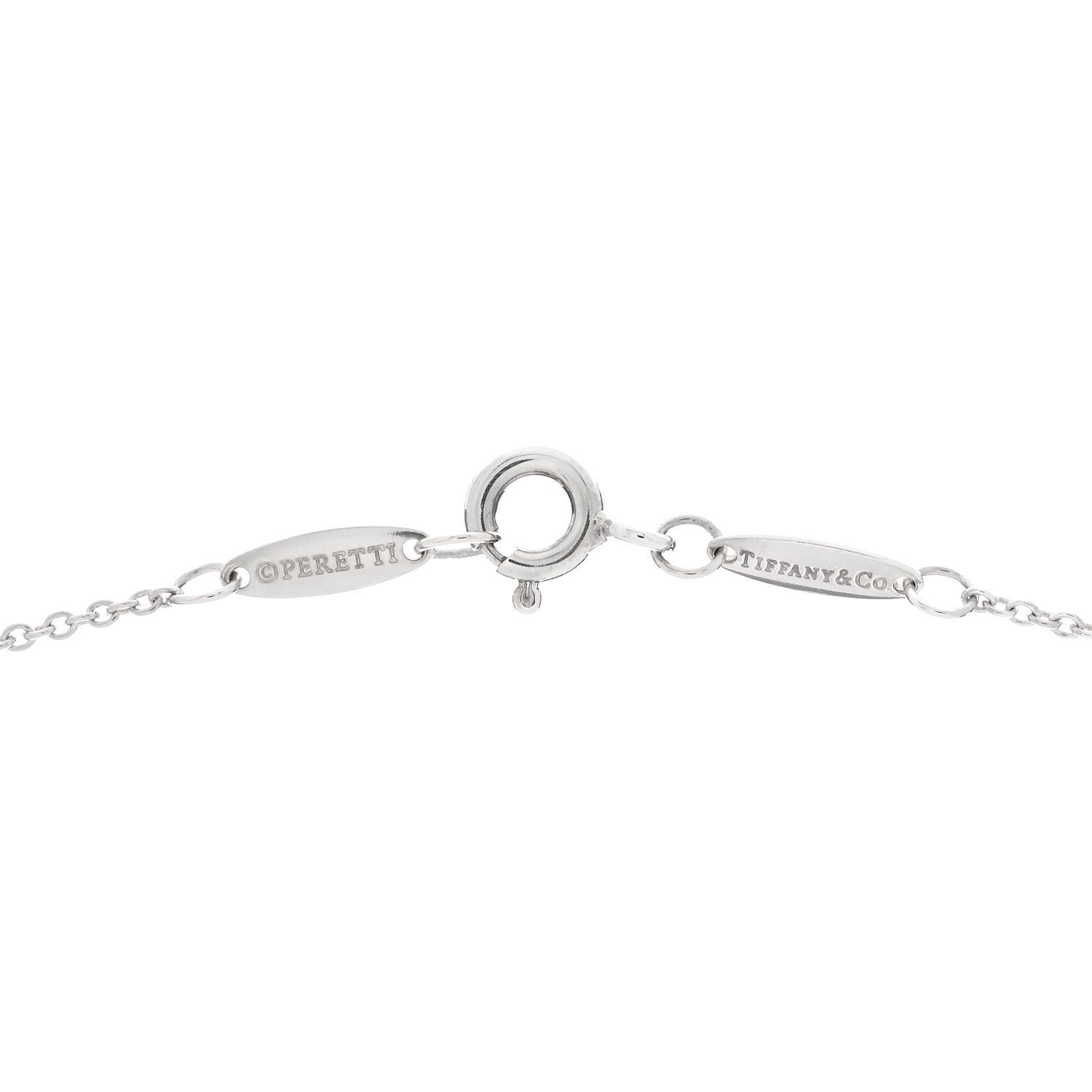 Tiffany Sterling Silver 9mm Elsa Peretti Bean Pendant Necklace 4 of 5