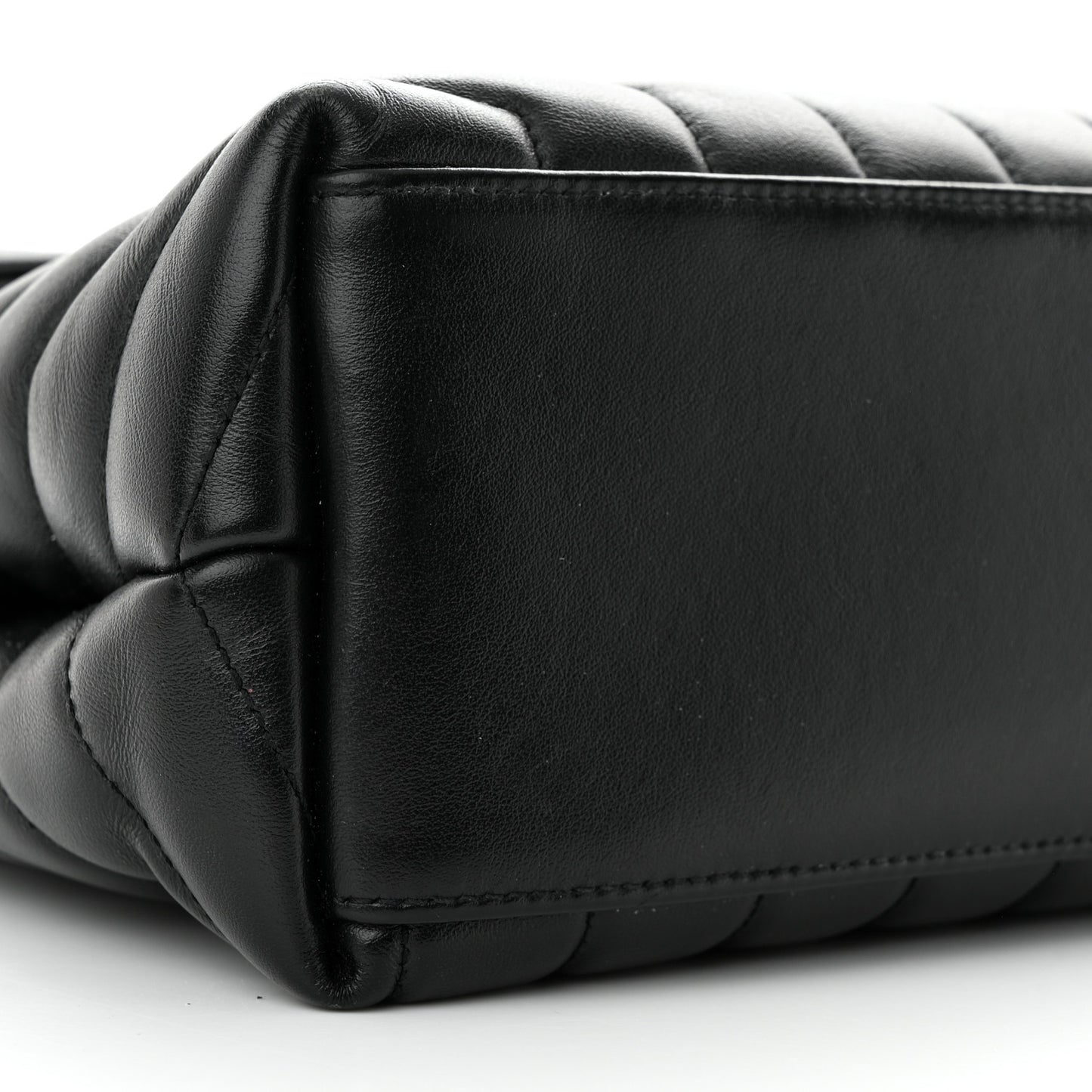 Calfskin Y Quilted Monogram Medium Loulou Chain Satchel Black