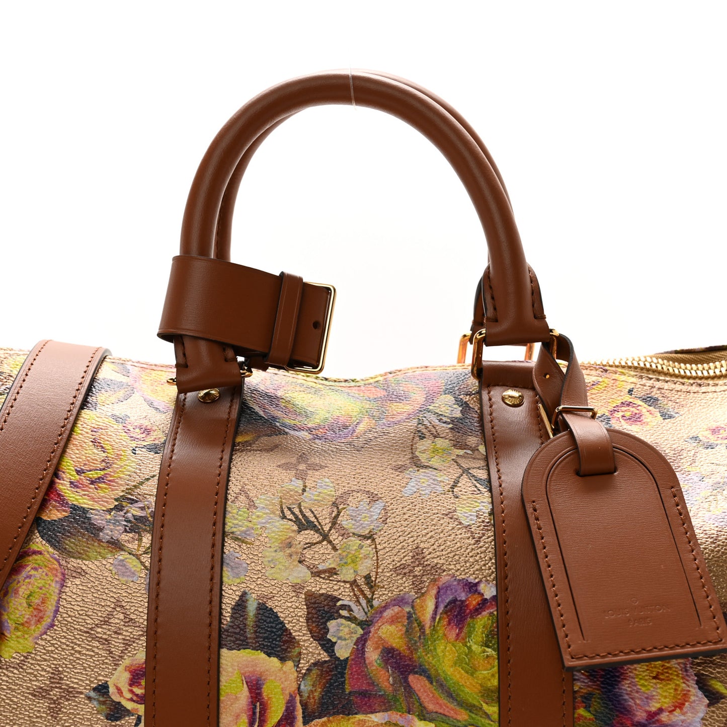 Metallic Monogram LV Garden Keepall Bandouliere 45 Gold
