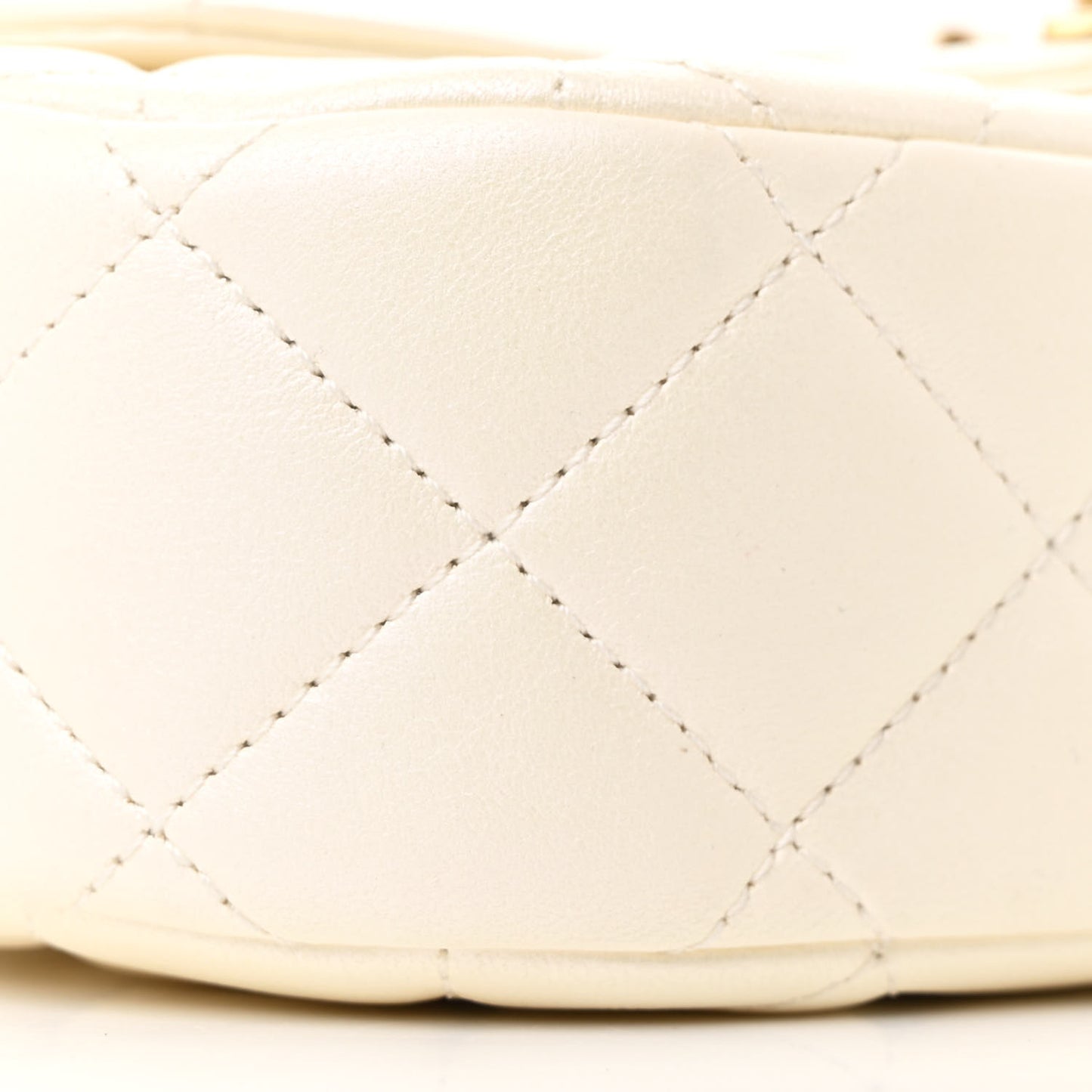 Iridescent Lambskin Quilted Baywatch Top Handle Flap White
