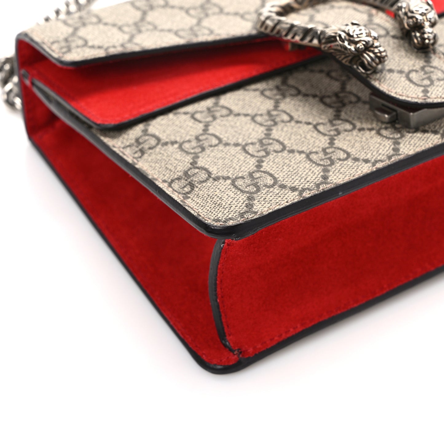 GG Supreme Monogram Mini Dionysus Shoulder Bag Hibiscus Red