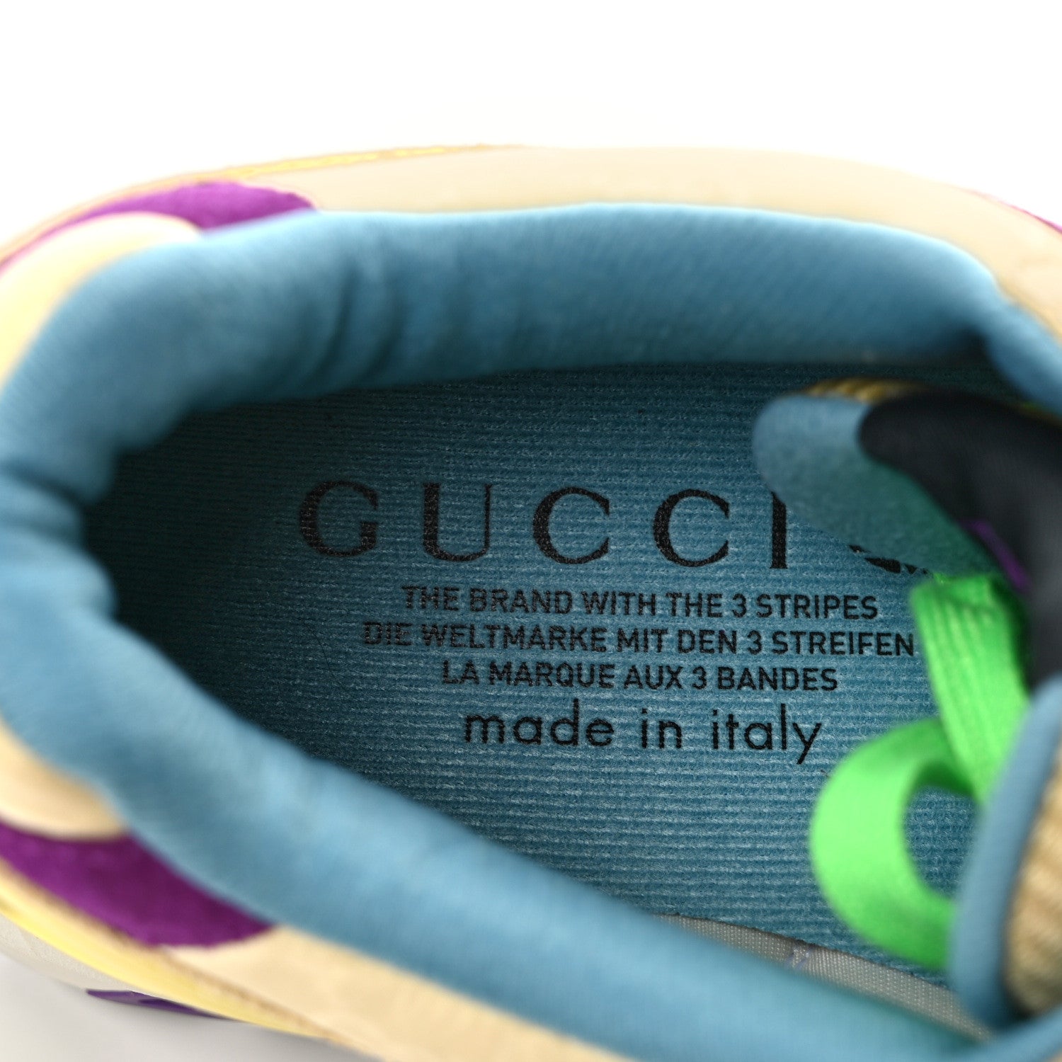 Gucci X ADIDAS Suede Madeira Nylon Jacquard GG Monogram Womens ZX8000 Sneakers 5.5 Butter Dusty Azure Shine Purple 8 of 9