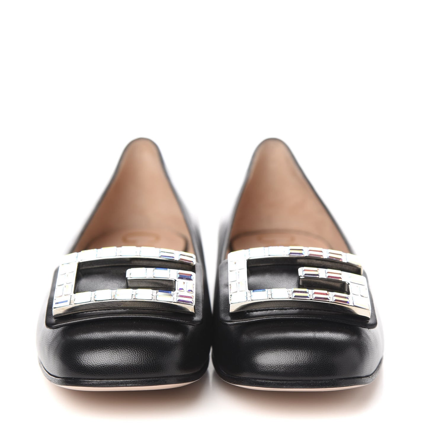 Malaga Kid Crystal Square G Madelyn Ballet Flats 37.5 Black