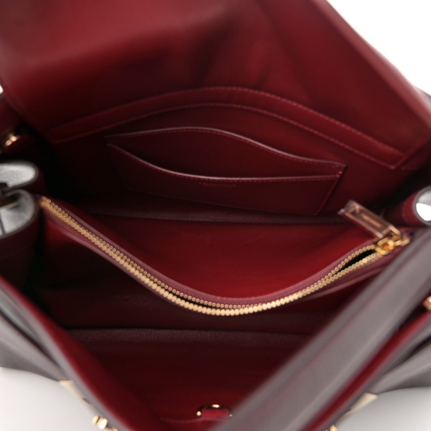 Calfskin Medium Hug Bag Burgundy Oxblood