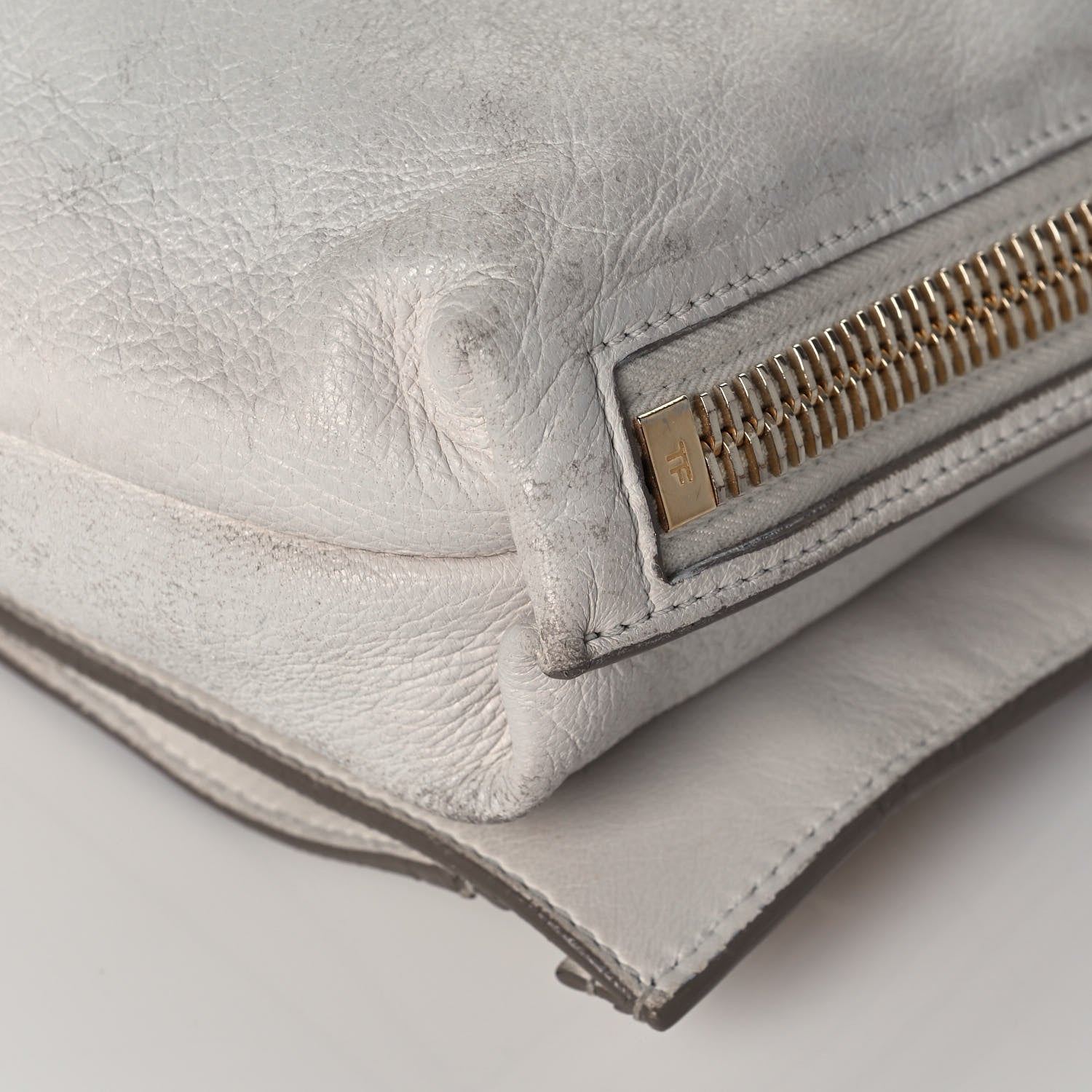 Tom Ford Ramskin Small Alix Padlock Zip Shoulder Bag White 12 of 17