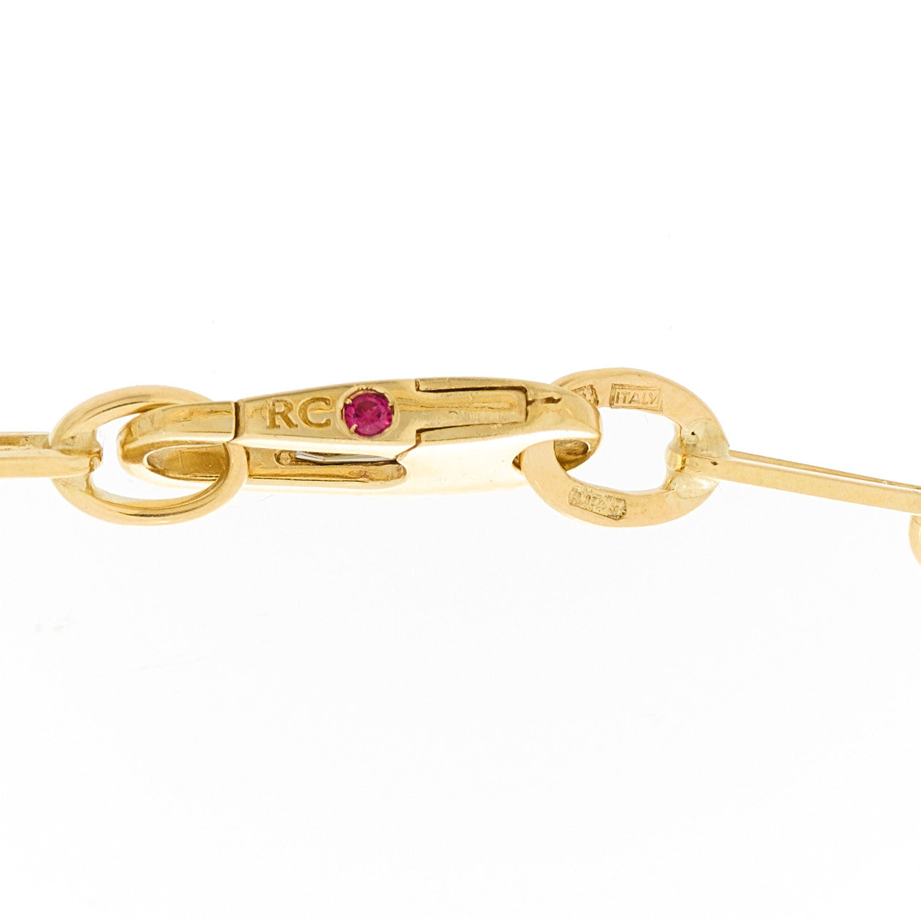 18K Yellow Gold Paper Clip Link Bracelet