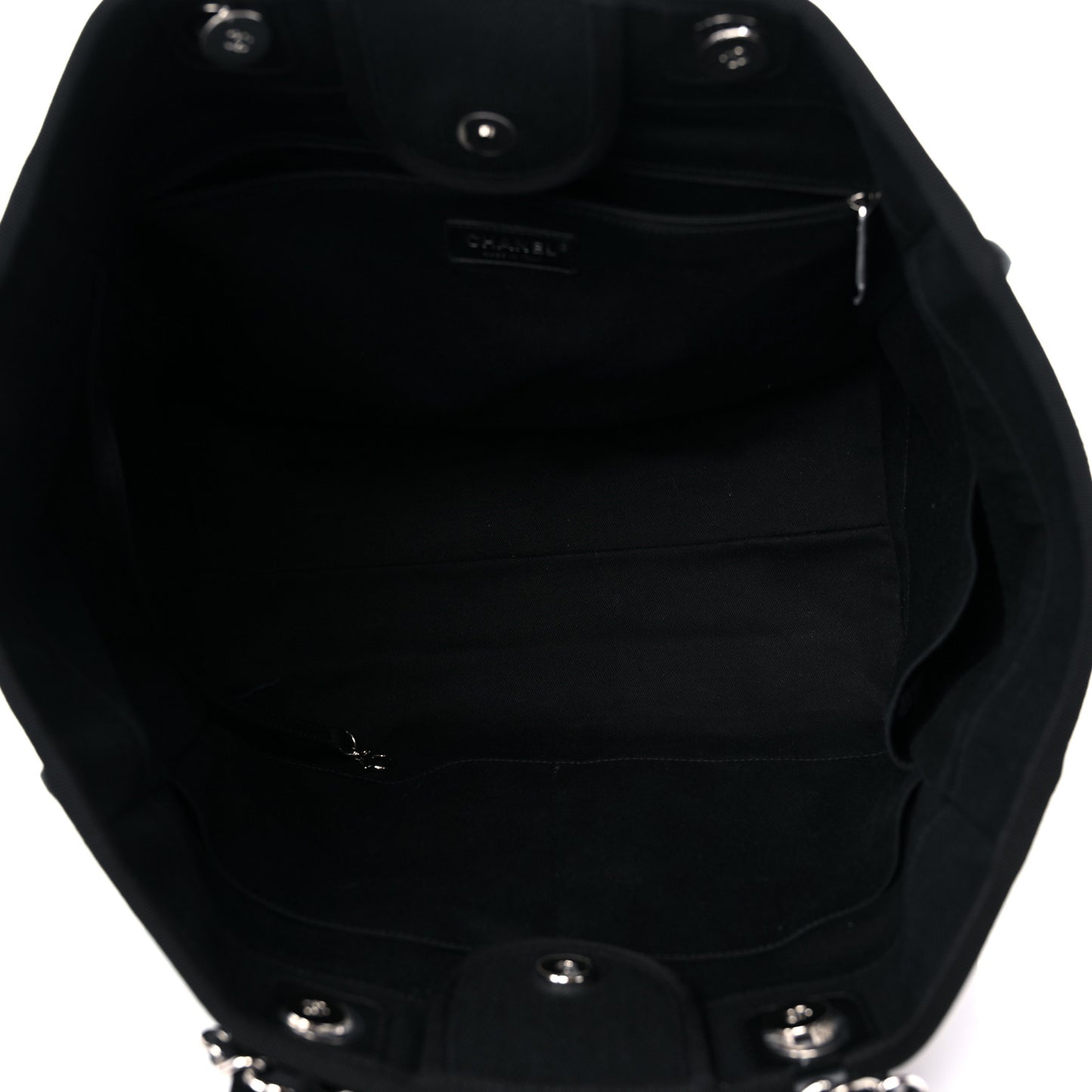 Canvas Pearl Medium Deauville Tote Black