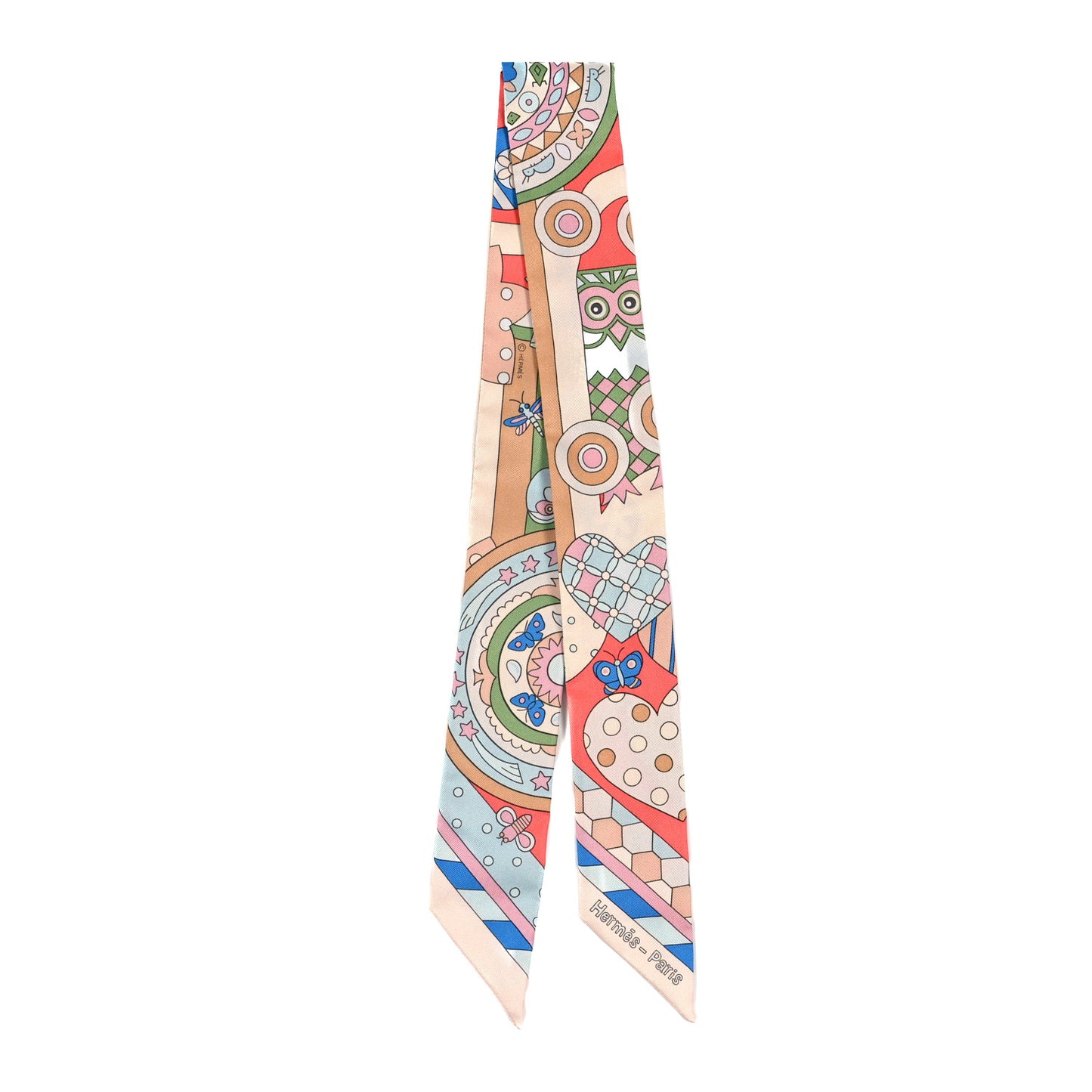Silk Les Murmures De La Foret Twilly Beige Rose Bleu