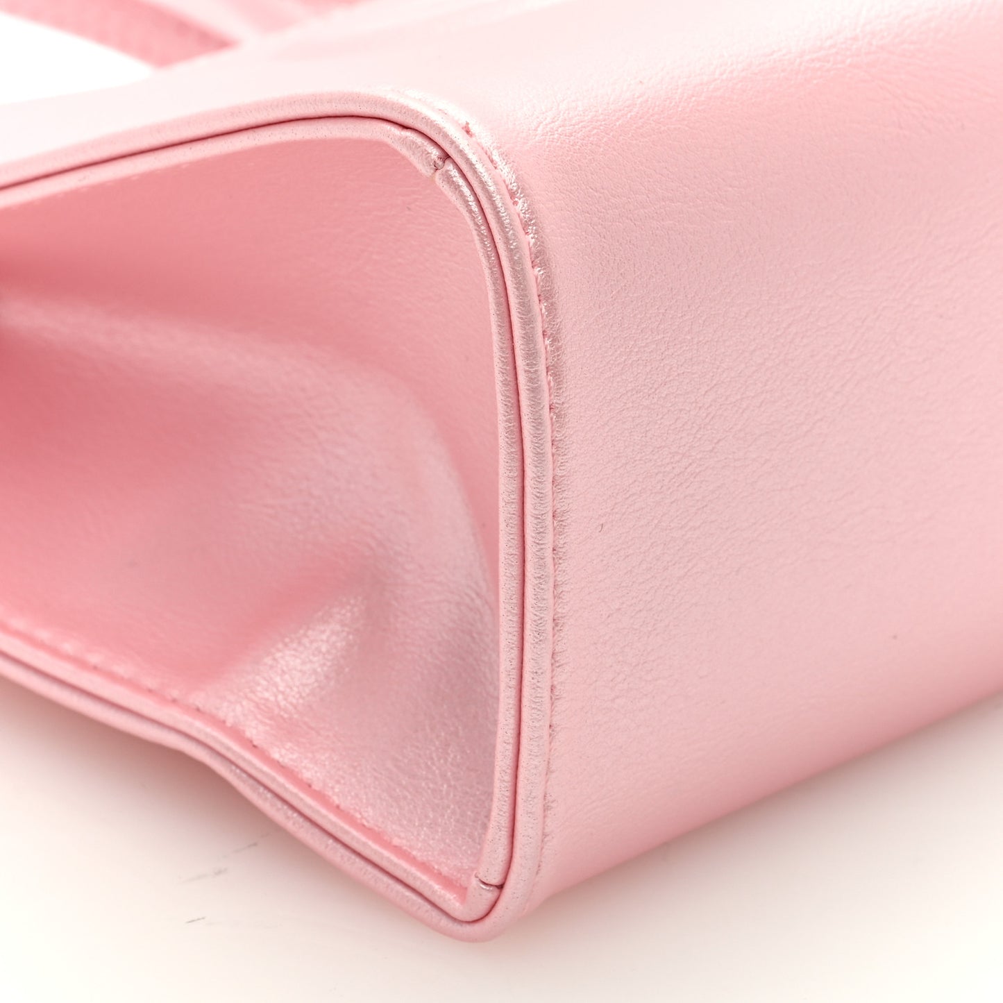 Metallic Vegan Leather Small Shopping Bag Ballerina