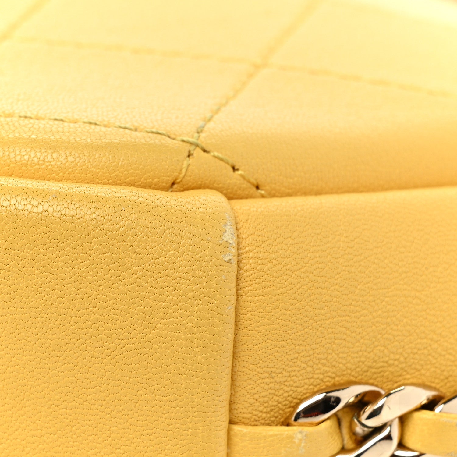 Chanel Goatskin Stitched Casual Trip Single Flap Yellow 15 of 18