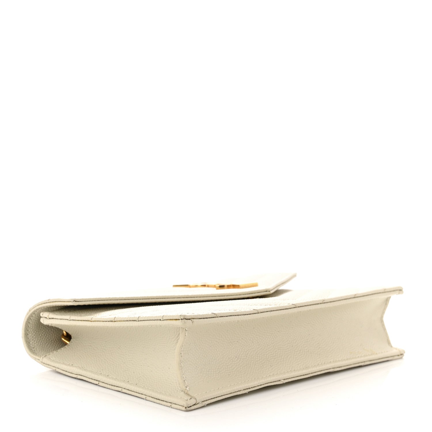 Saint Laurent Grain De Poudre Matelasse Chevron Cassandre Envelope Chain Wallet Nude Powder 4 of 14