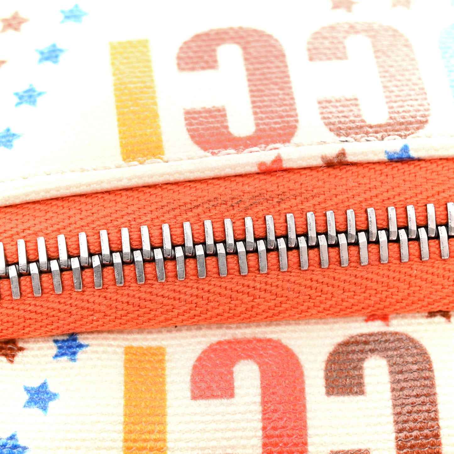 Coated Canvas Logo Star Print Childrens Belt Bag Beige Multicolor Vibrant Orange
