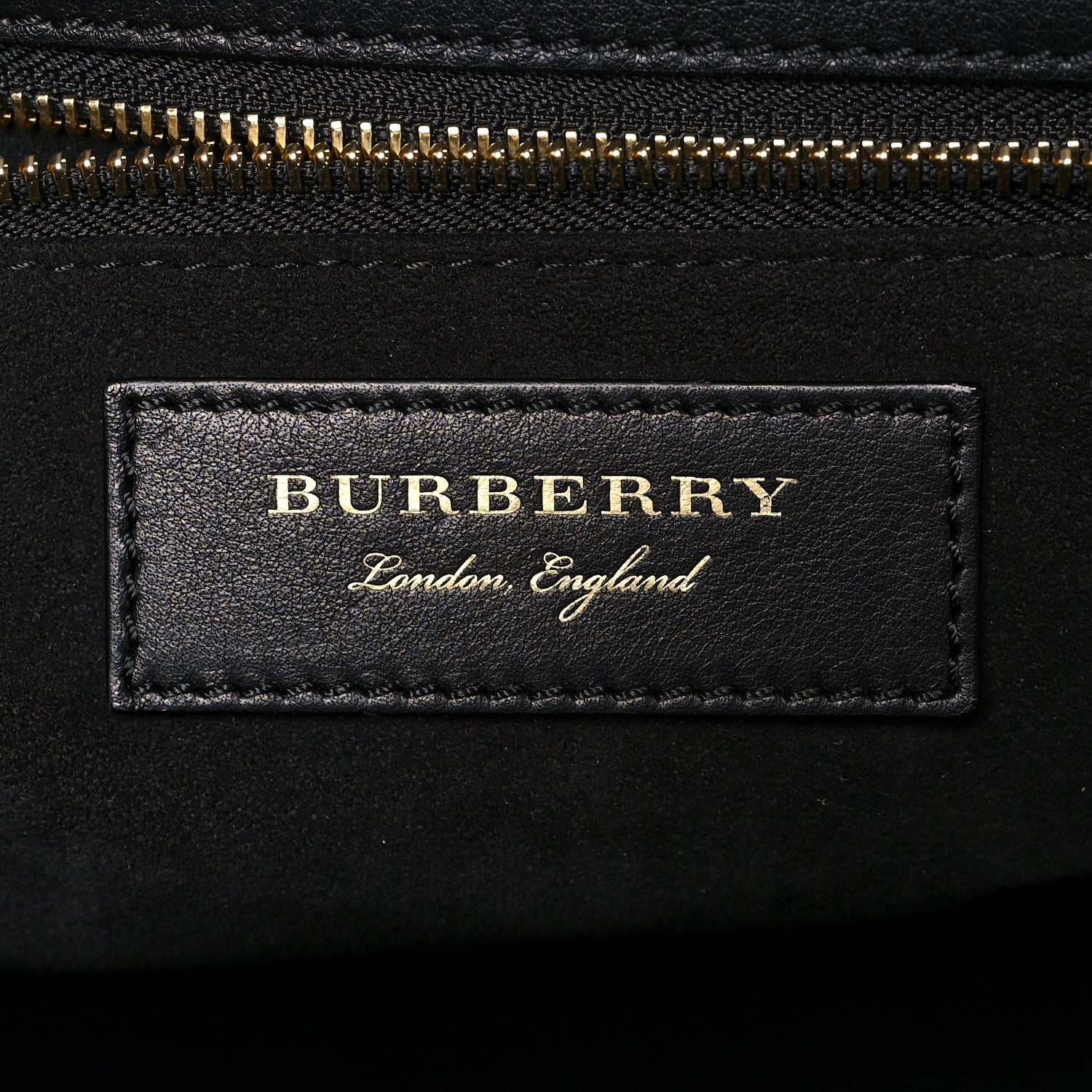 Burberry Suede Calfskin Watersnake Medium Buckle Tote Black Gold 6 of 10