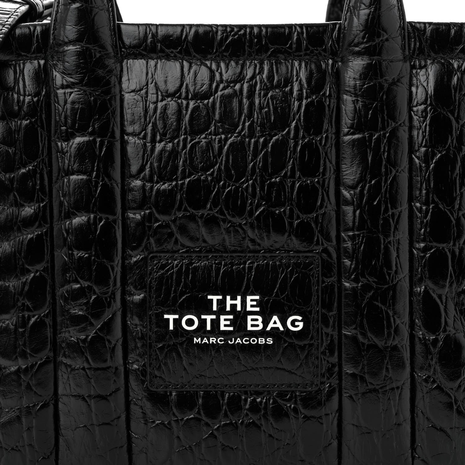 Marc Jacobs Croc Embossed Small The Tote Bag Black 8 of 10