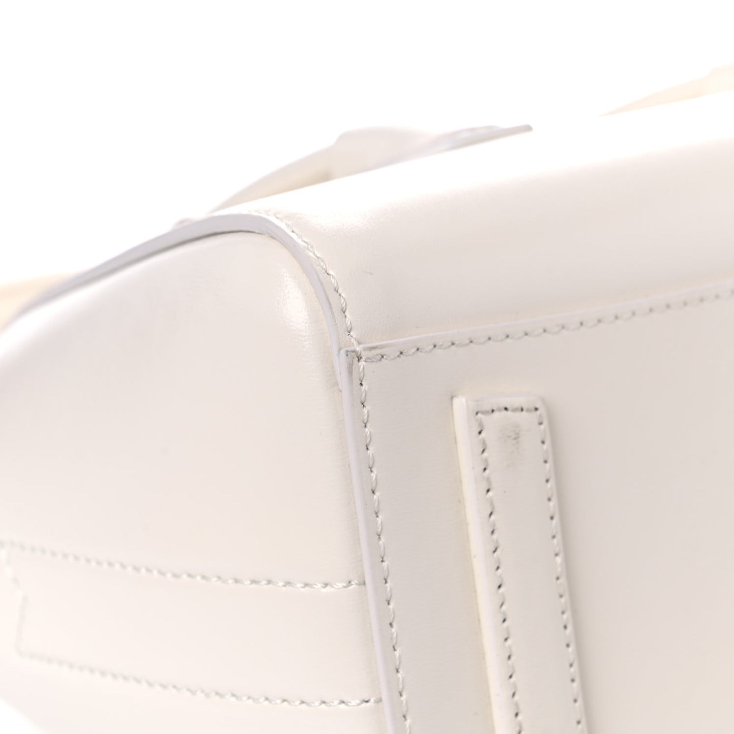 Box Calfskin Mini Lock Antigona Shoulder Bag White