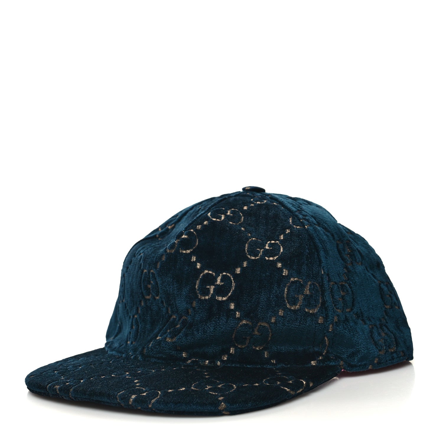 Gucci Velvet GG Monogram Baseball Hat L Blue 1332587 