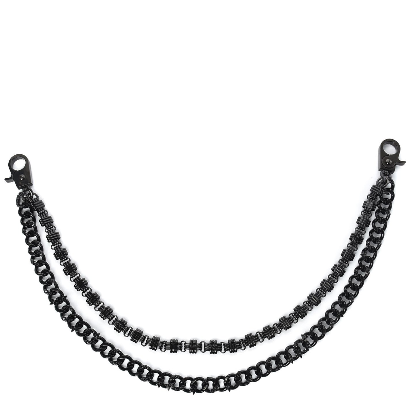 Metal Black As Knight Multi Chain Necklace Black