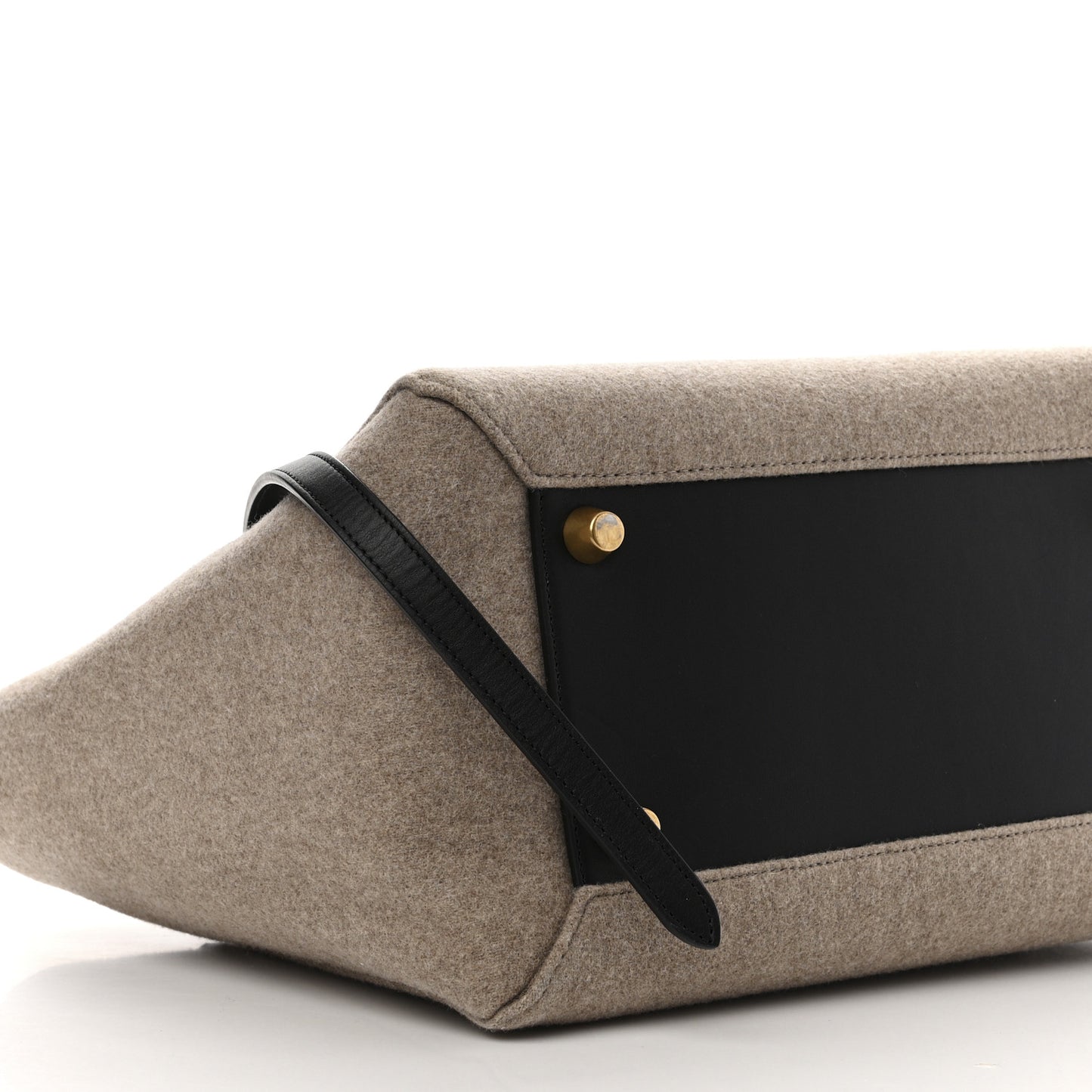 Felt Smooth Calfskin Mini Belt Bag Beige