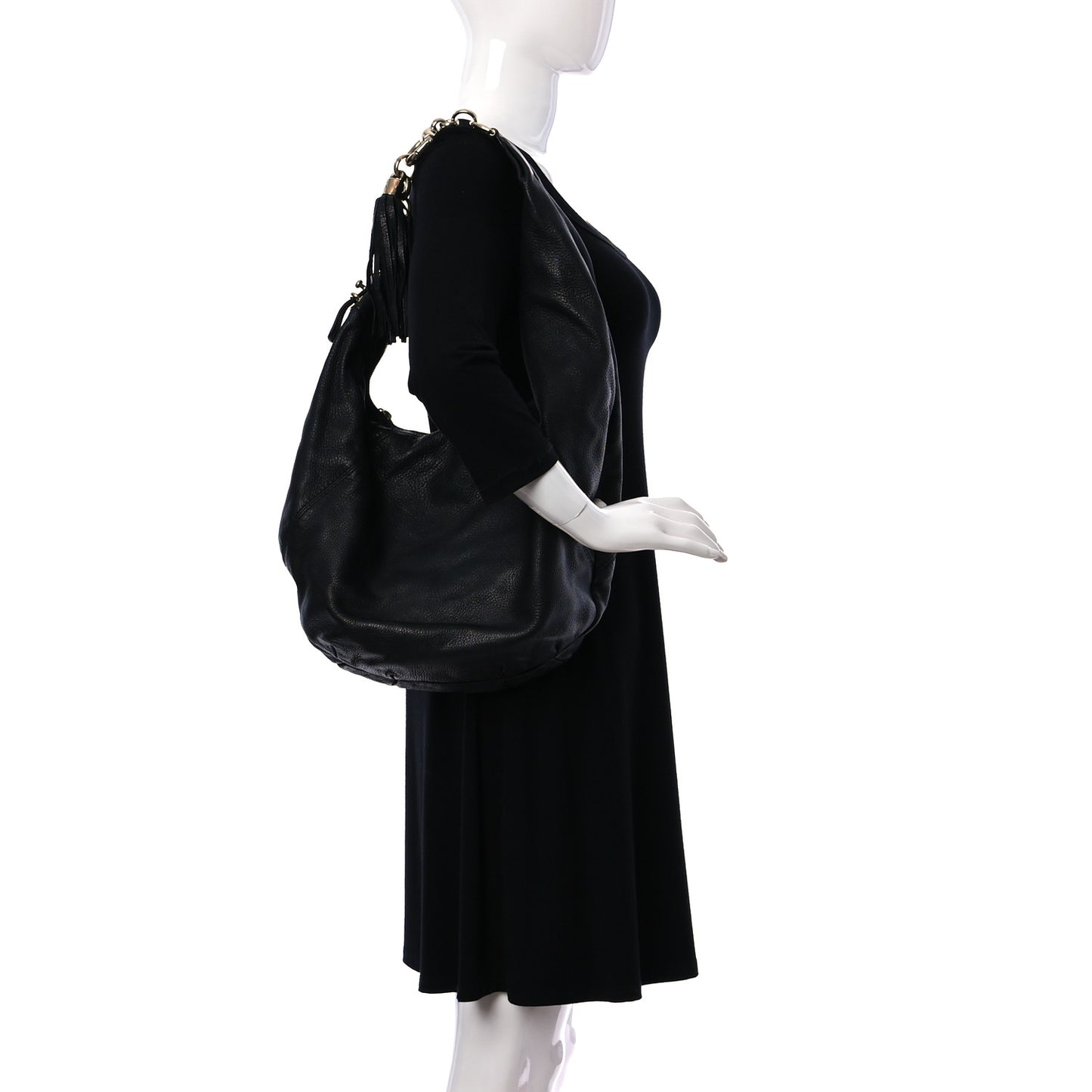Calfskin Medium Sienna Hobo Black